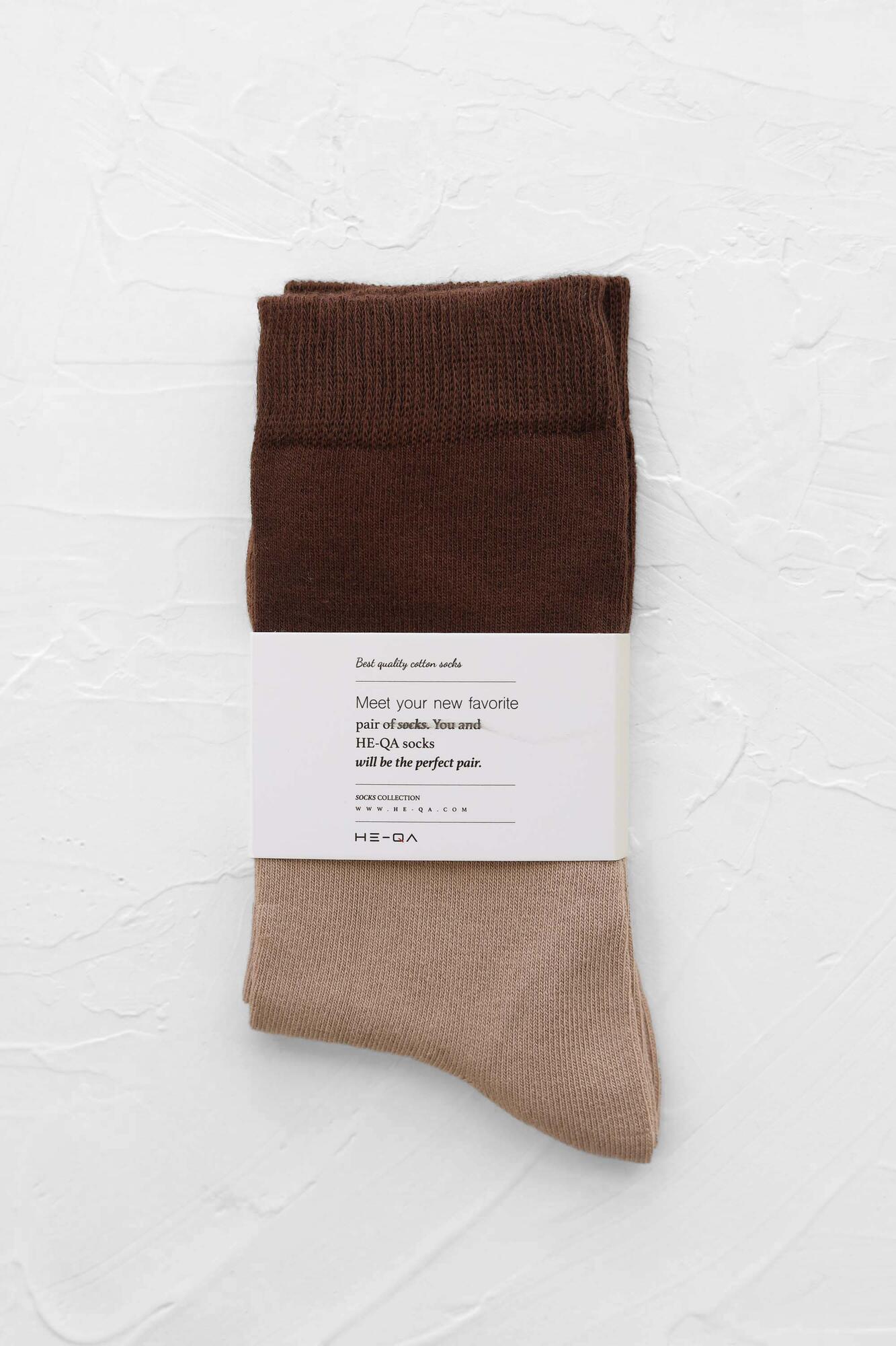 Block Ankle Socks Chestnut-Beige - 2