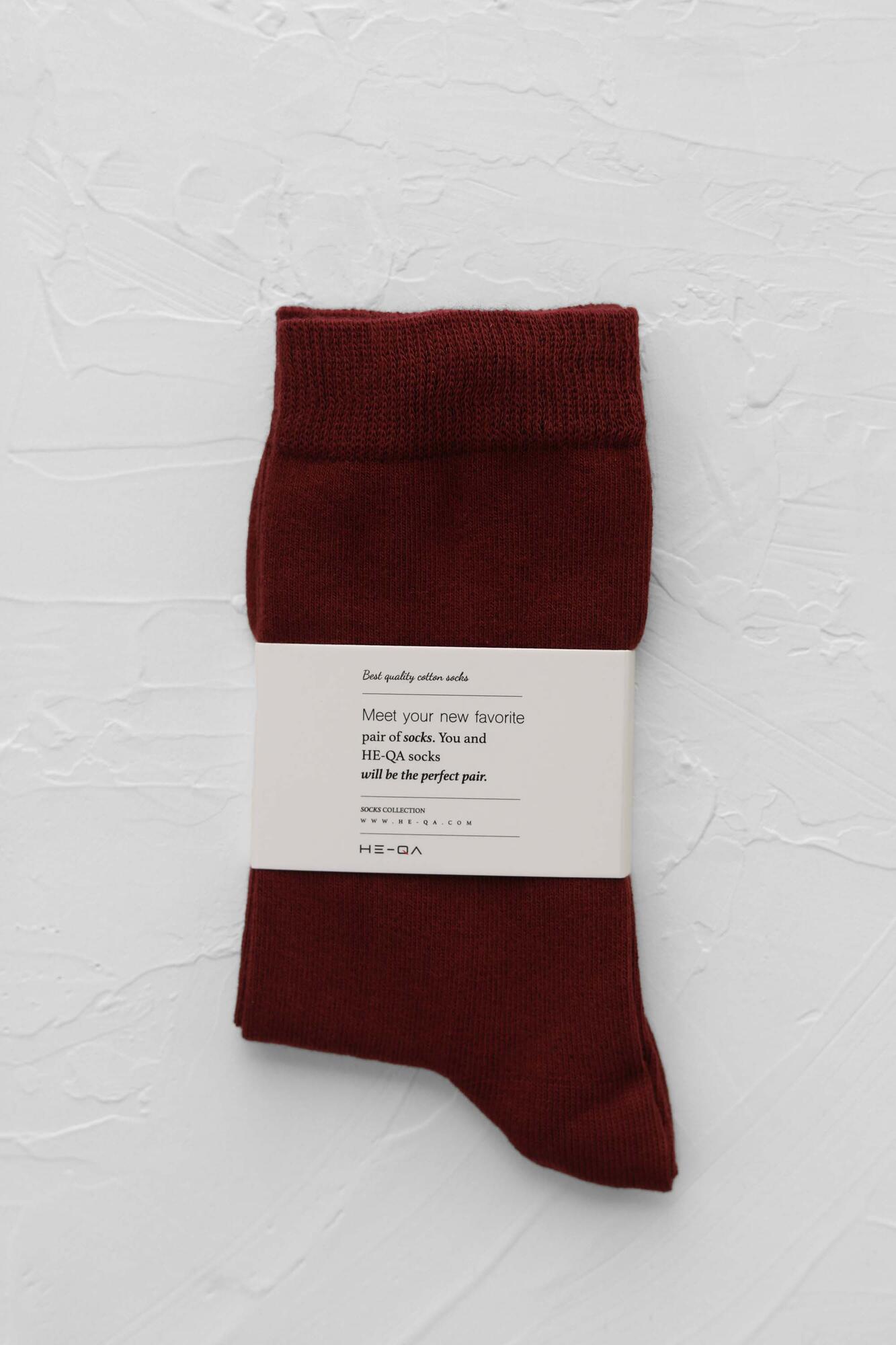 Plain Ankle Socks Claret Red - 2