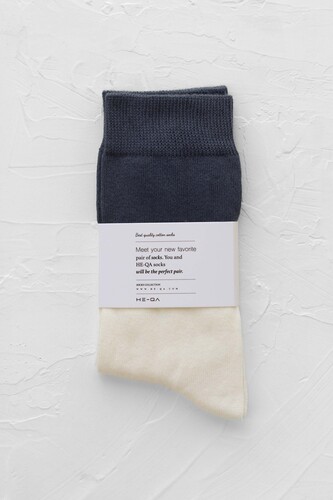 Block Ankle Sock Blue 