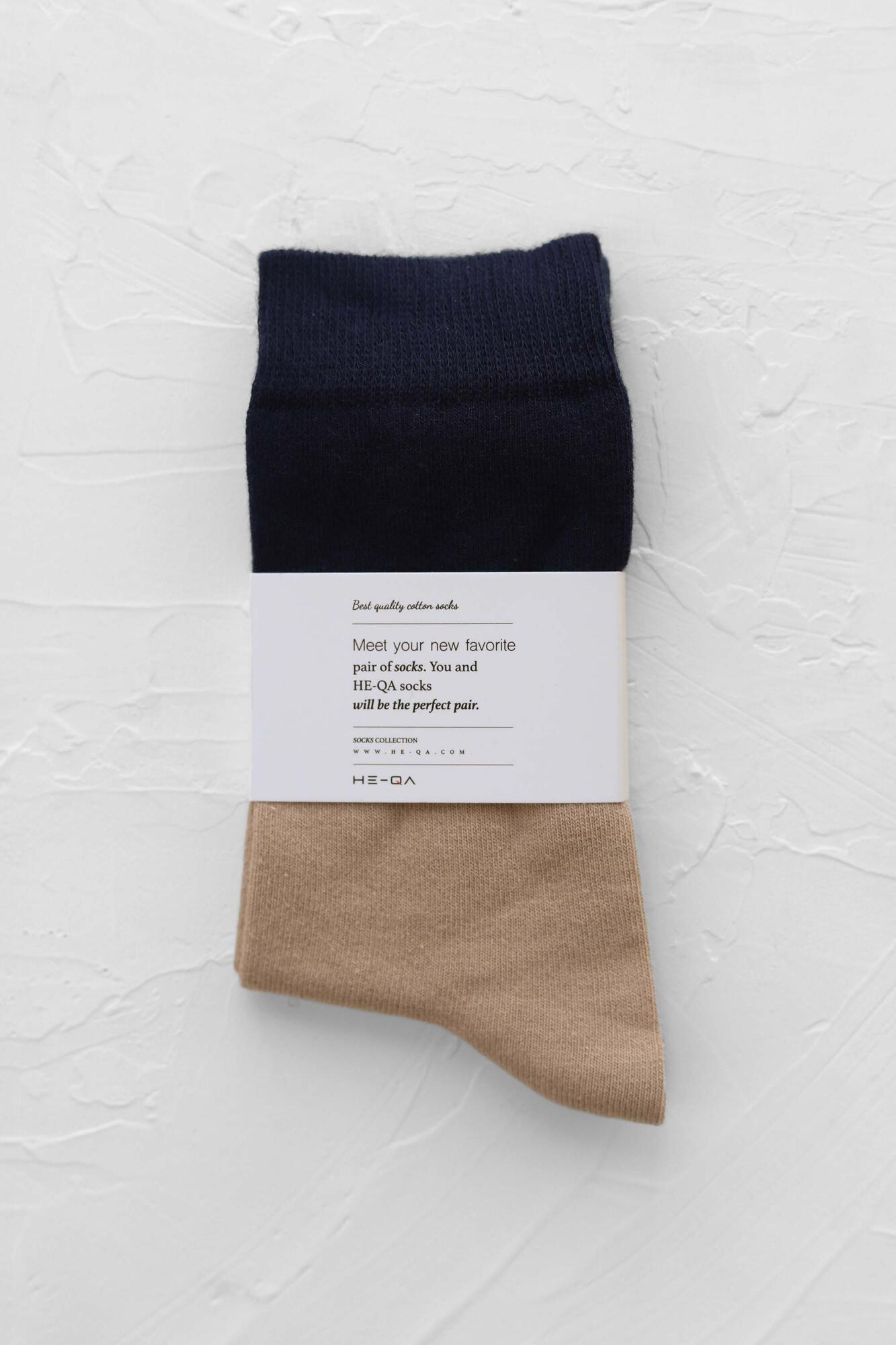 Block Ankle Socks Navy Blue - 2