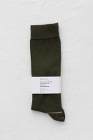 Stripped Detailed Knee Sock Olive Drab 