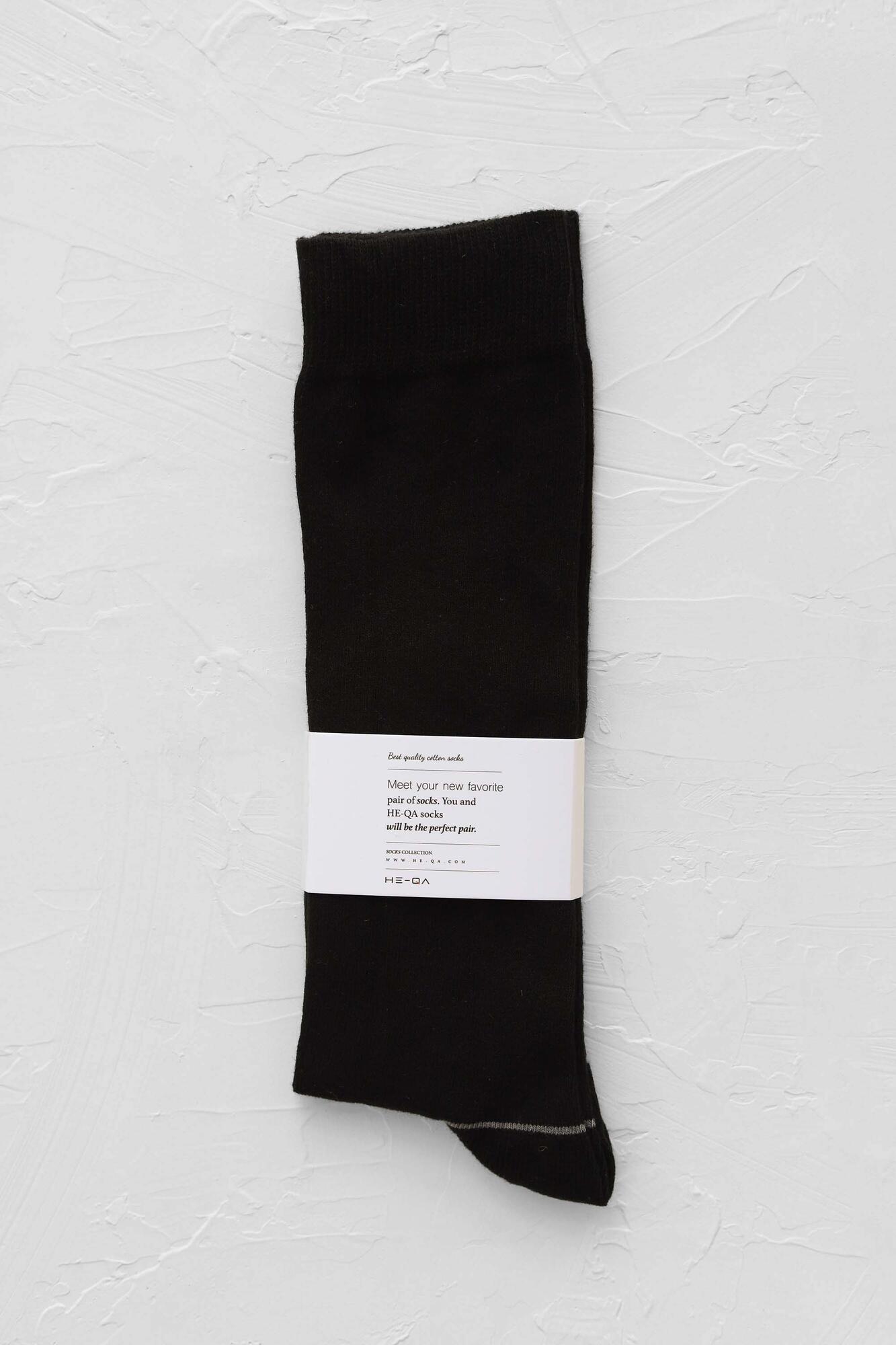 Line Detailed Knee Six Socks Black - 1