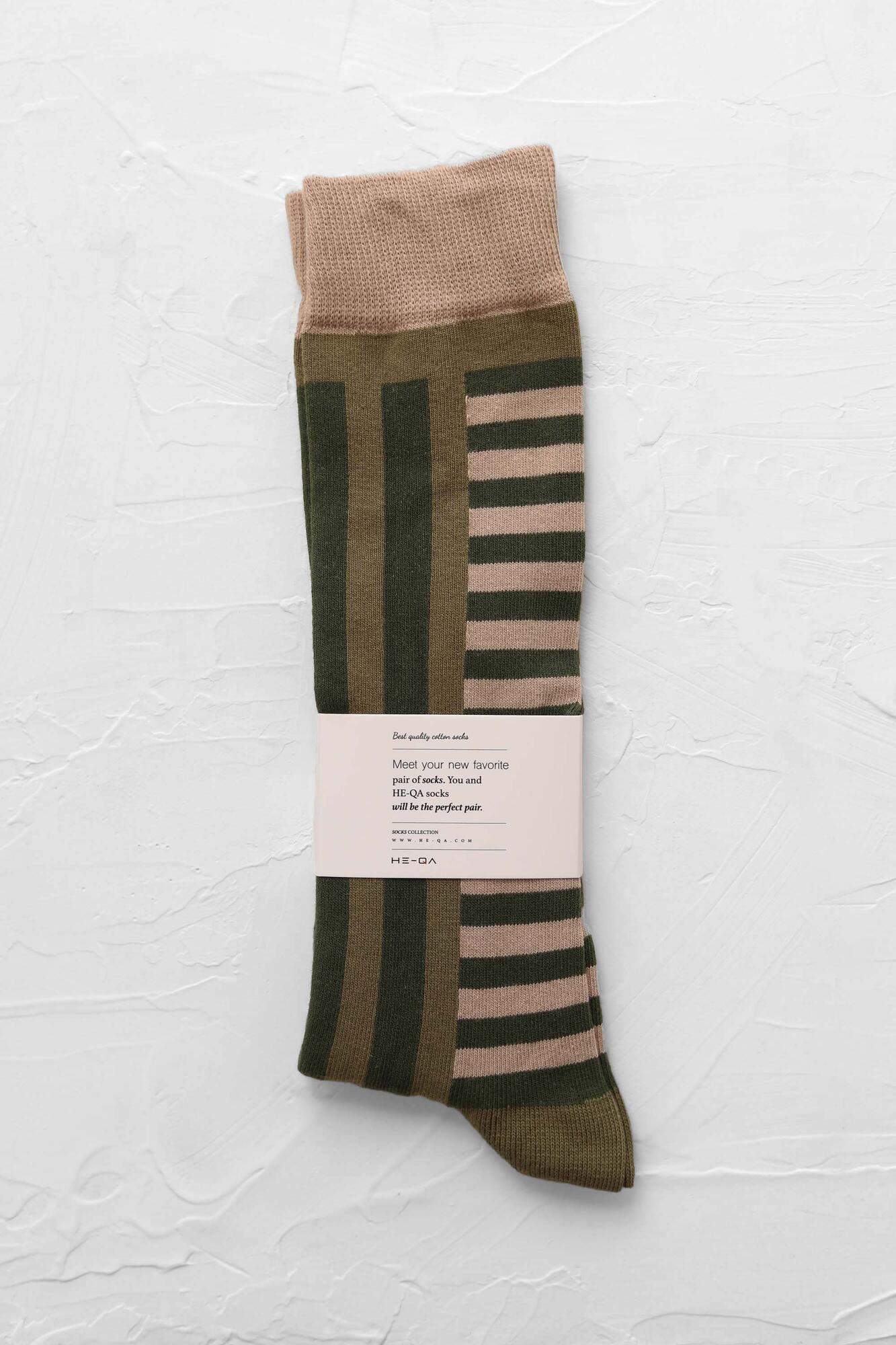 Patterned Knee Sock Soldier Green - 2