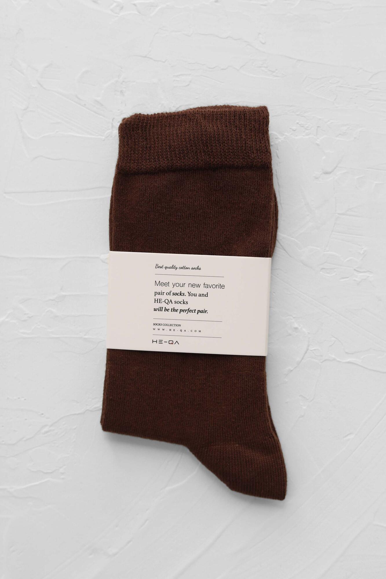 Plain Ankle Socks Chestnut - HE-QA