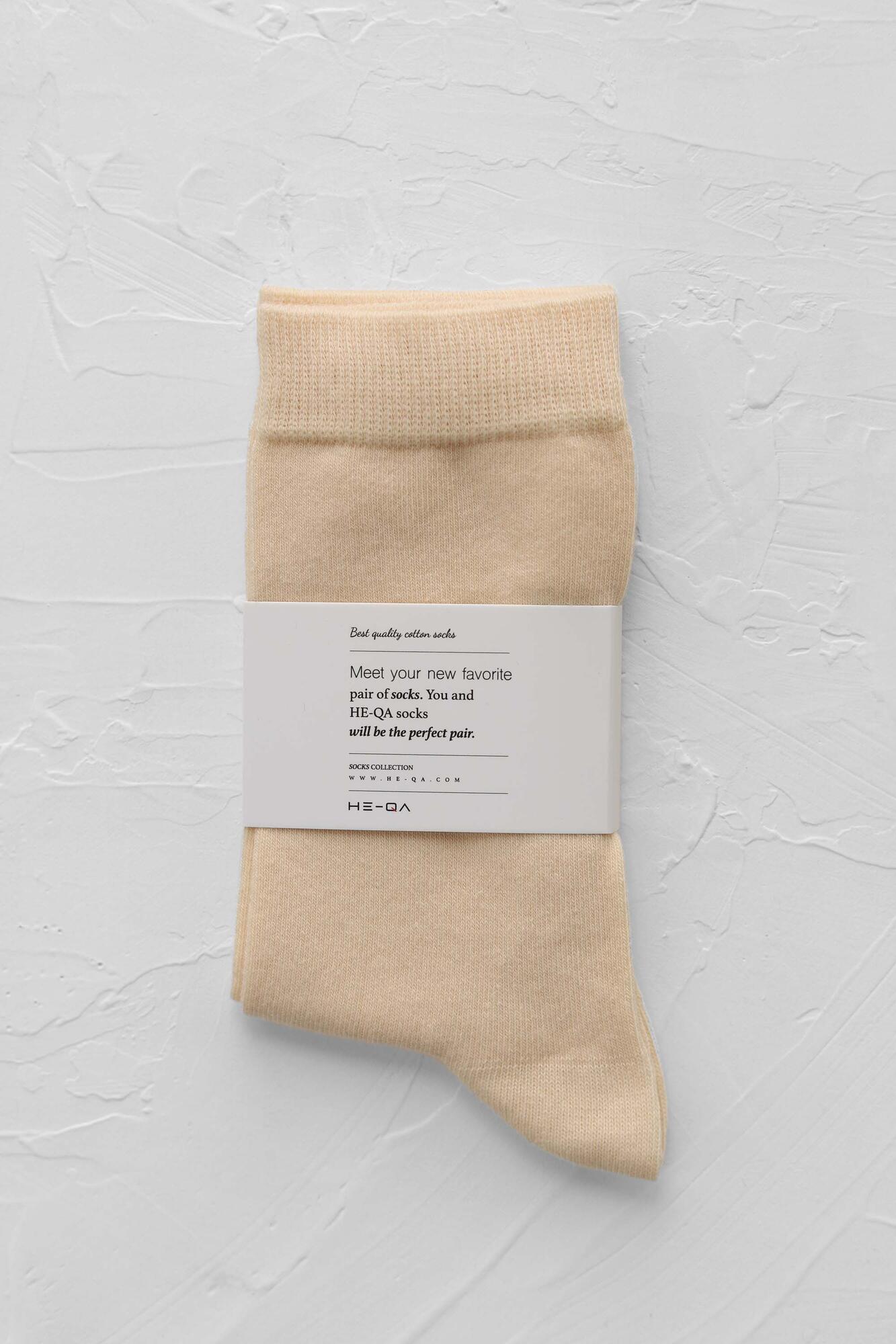 Plain Ankle Socks Parchment - 1