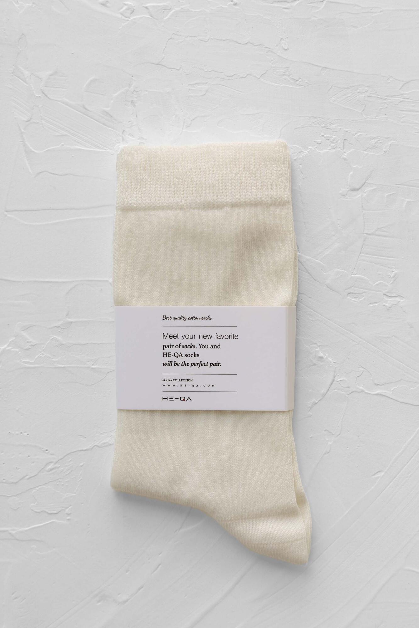 Plain Ankle Socks Ecru - HE-QA