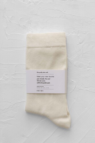 Plain Ankle Socks Ecru 