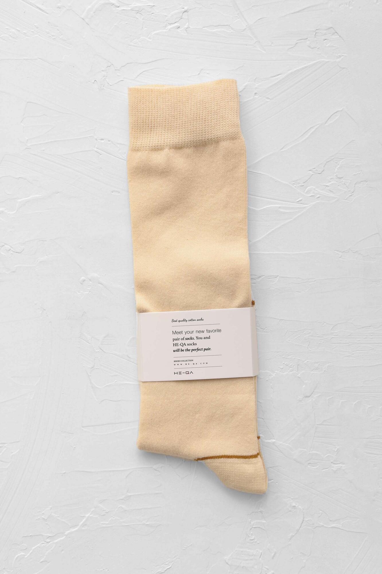 Stripped Detailed Knee Sock Parchment