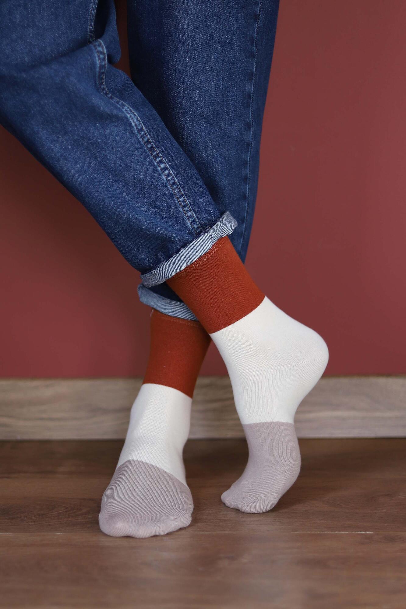 Block Ankle Socks Ginger - HE-QA