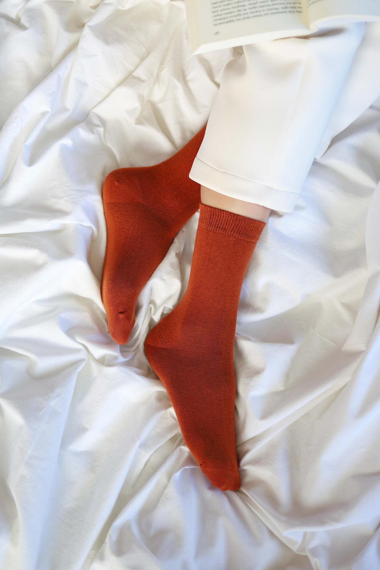 Plain Ankle Socks Ginger - HE-QA