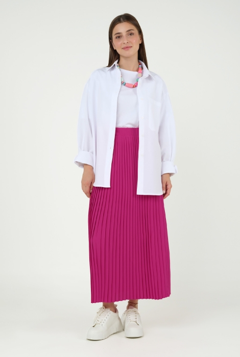 Pink pleated skirt h and m sale