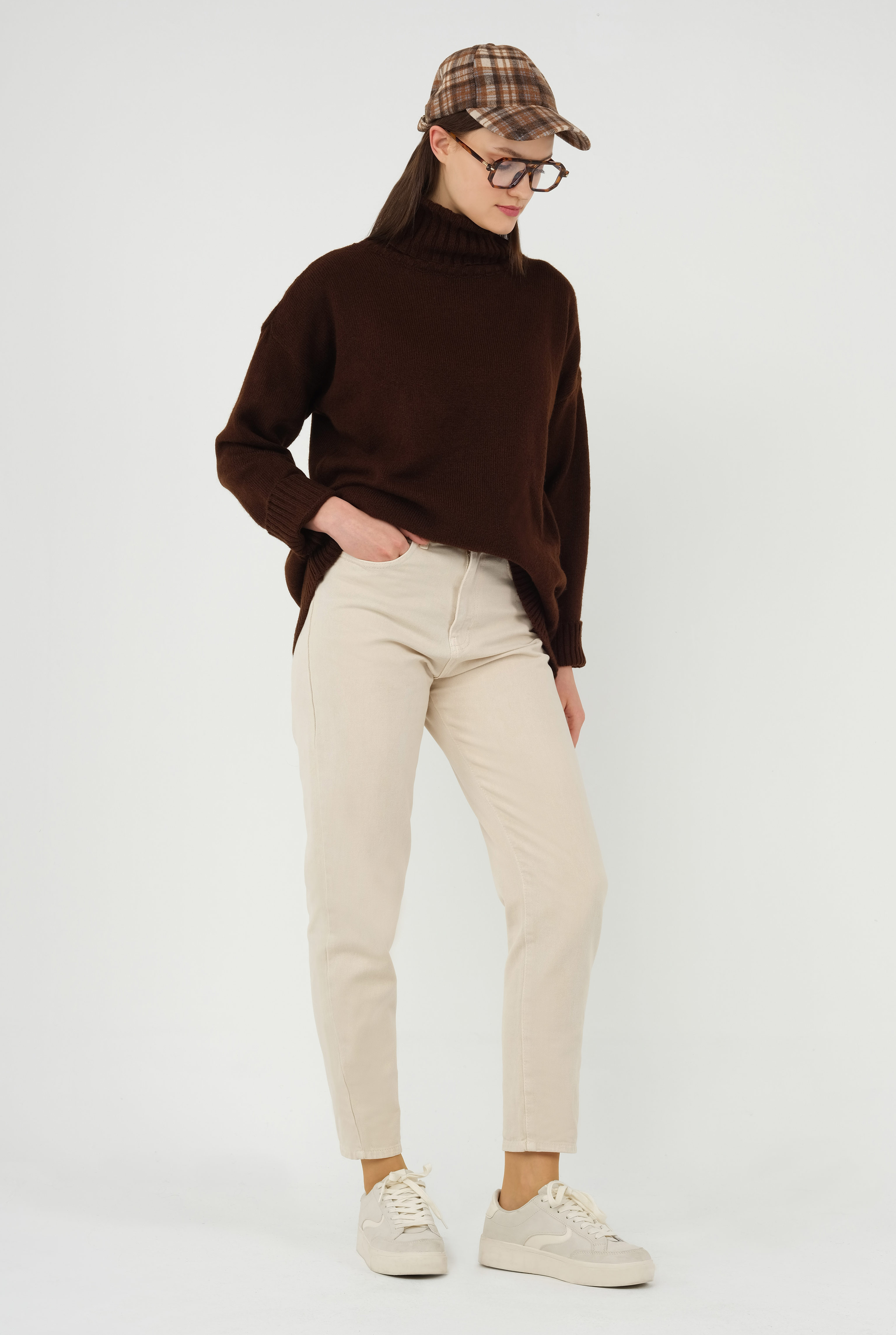 High Waist Balloon Jean Beige - 2