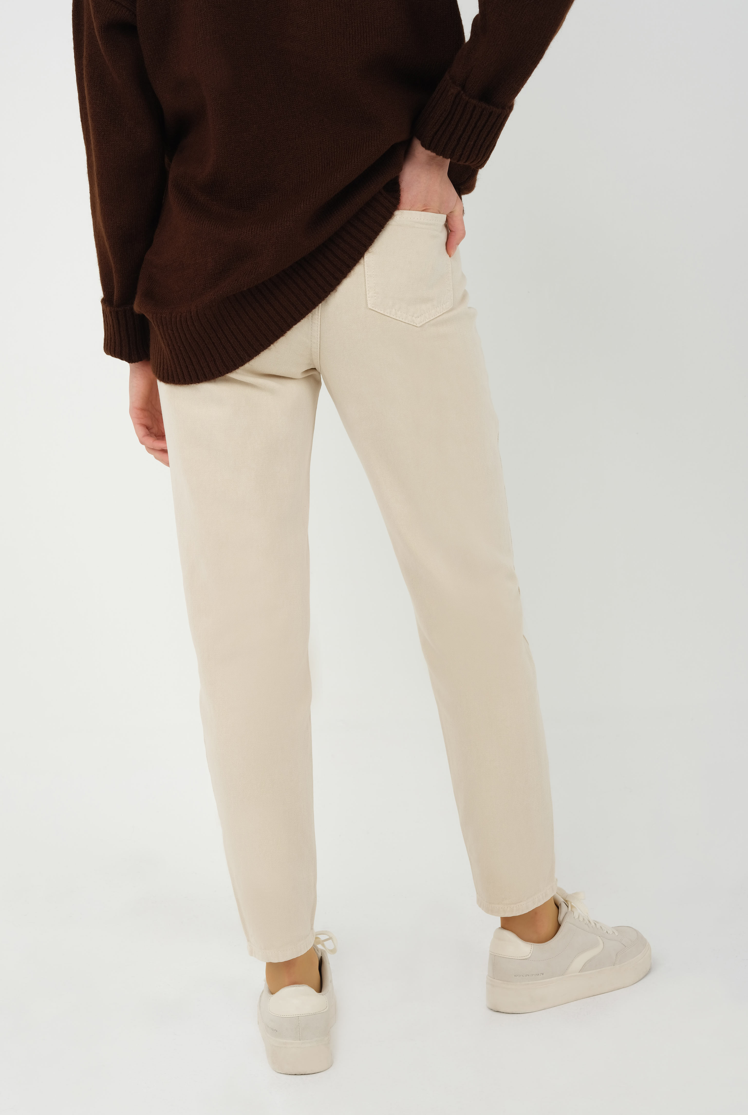 High Waist Balloon Jean Beige - 5