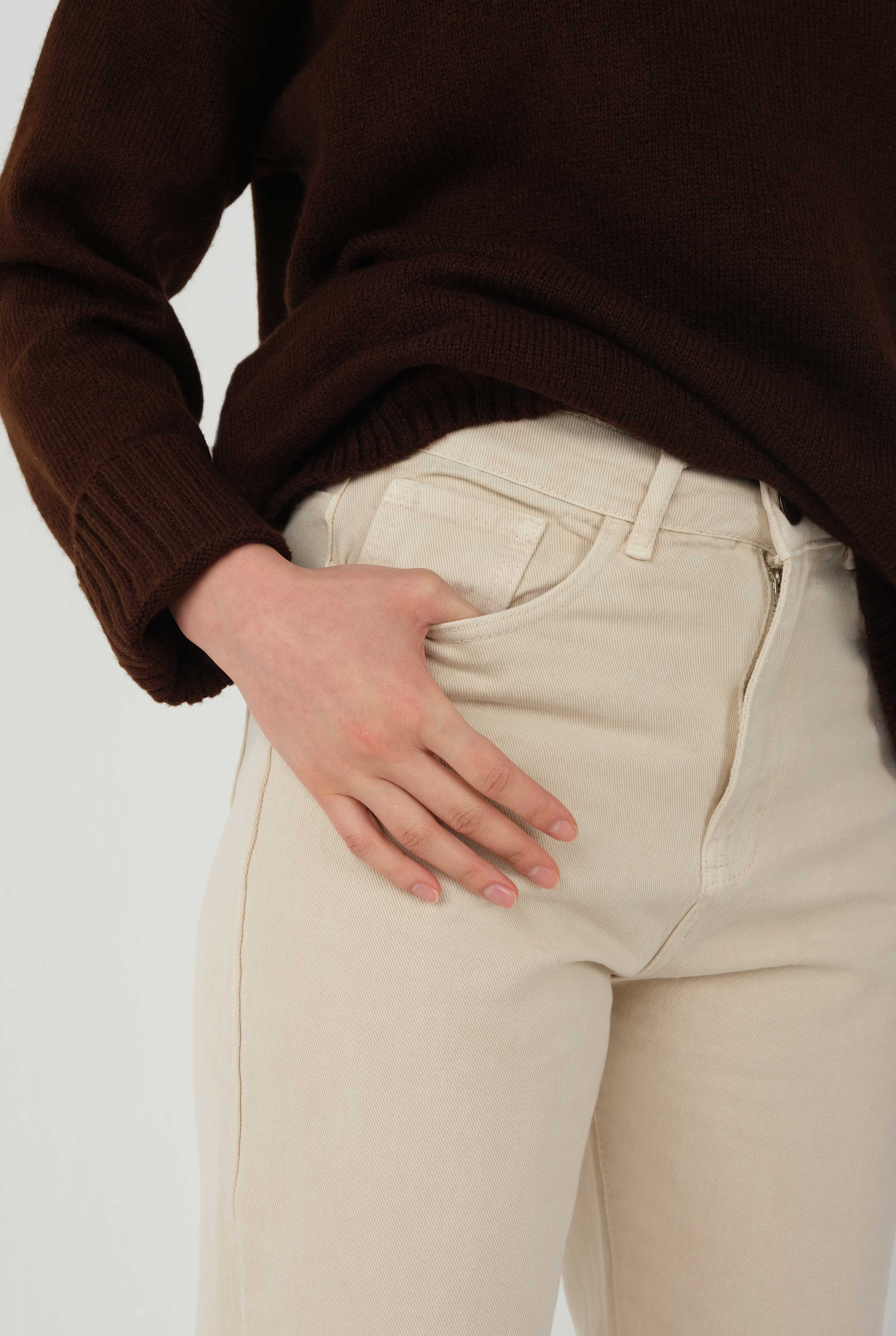 High Waist Balloon Jean Beige - 6