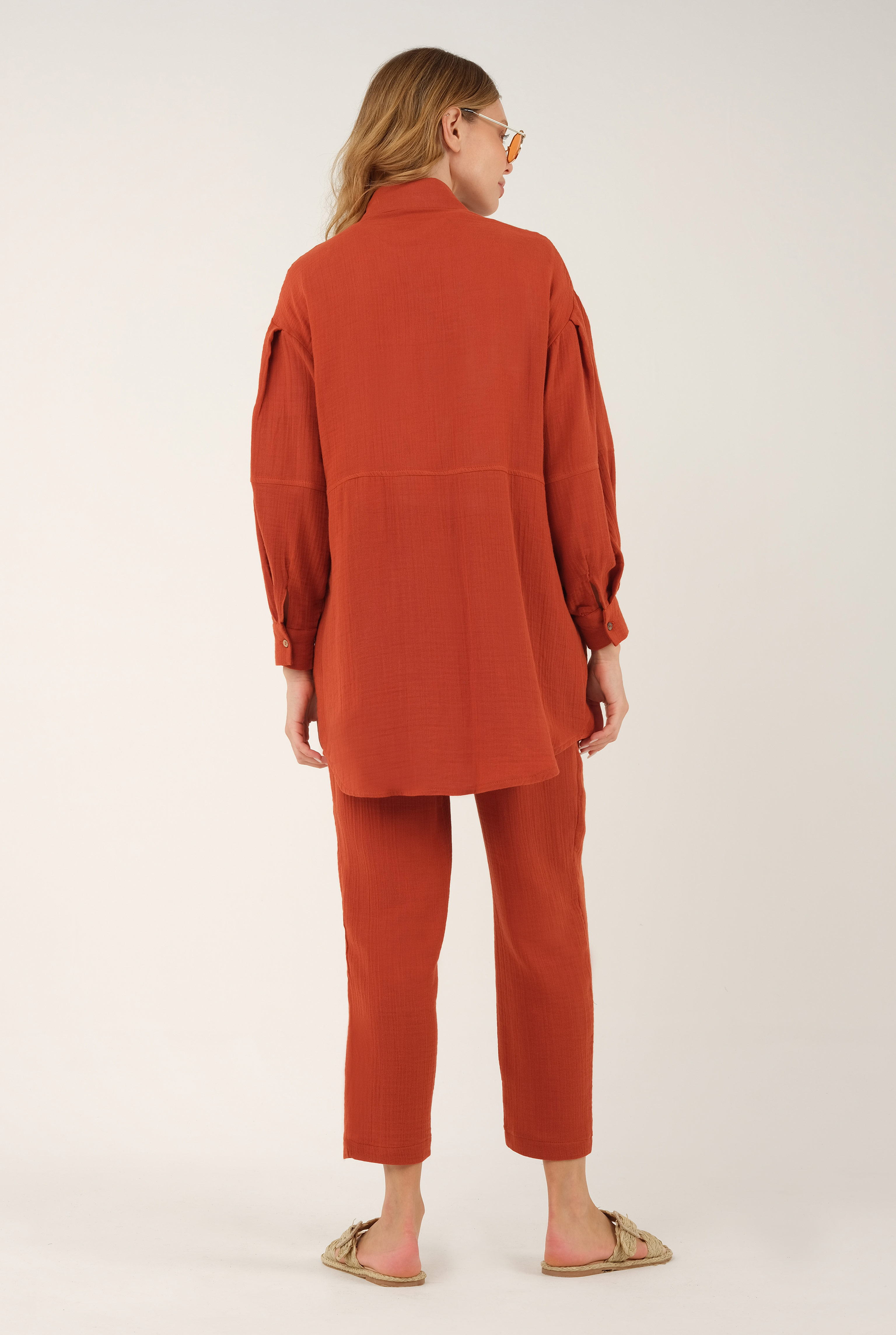 Muslin Trouser Brick Red - 4