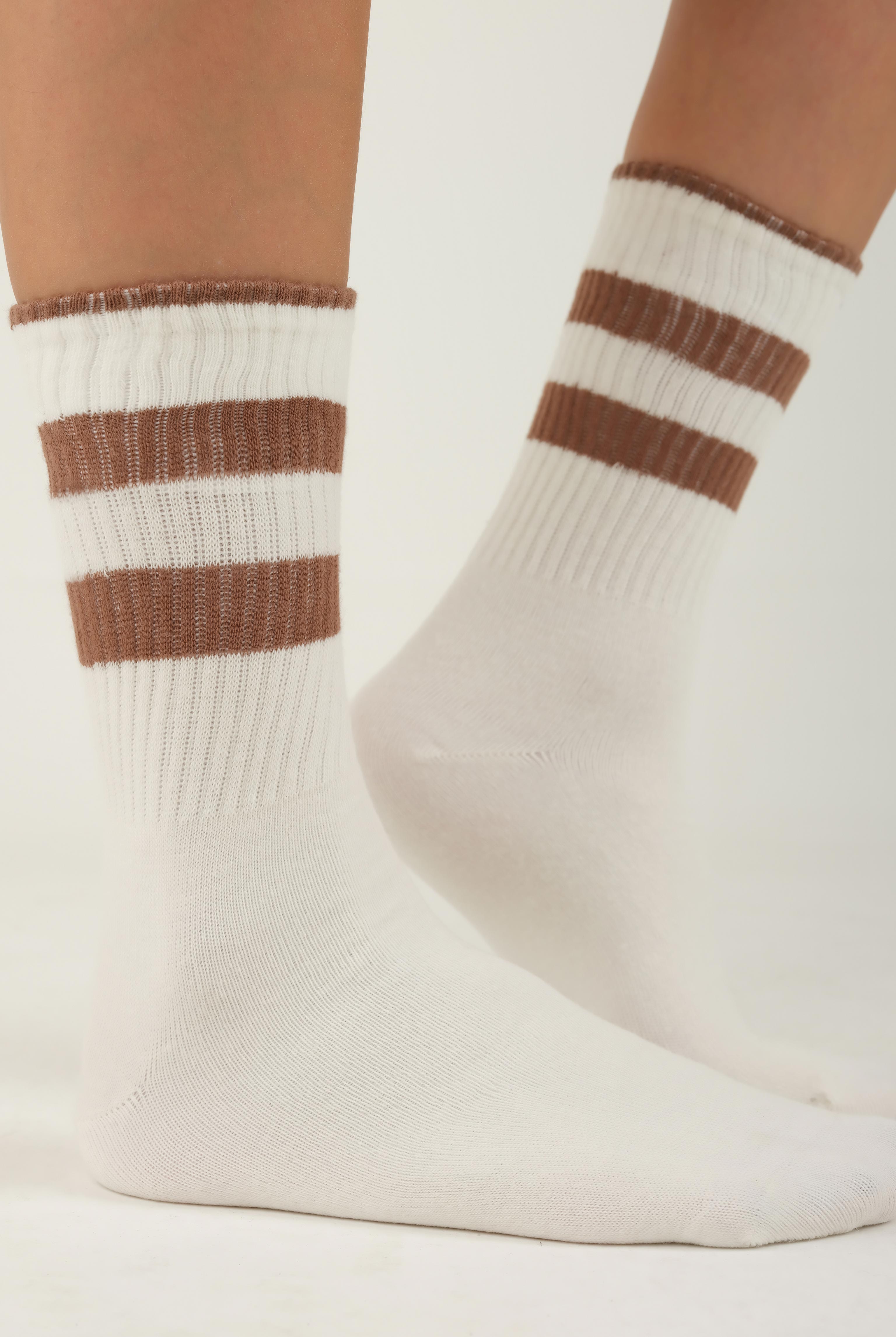 Elastic Brouded Ankle Sock Brown - 3