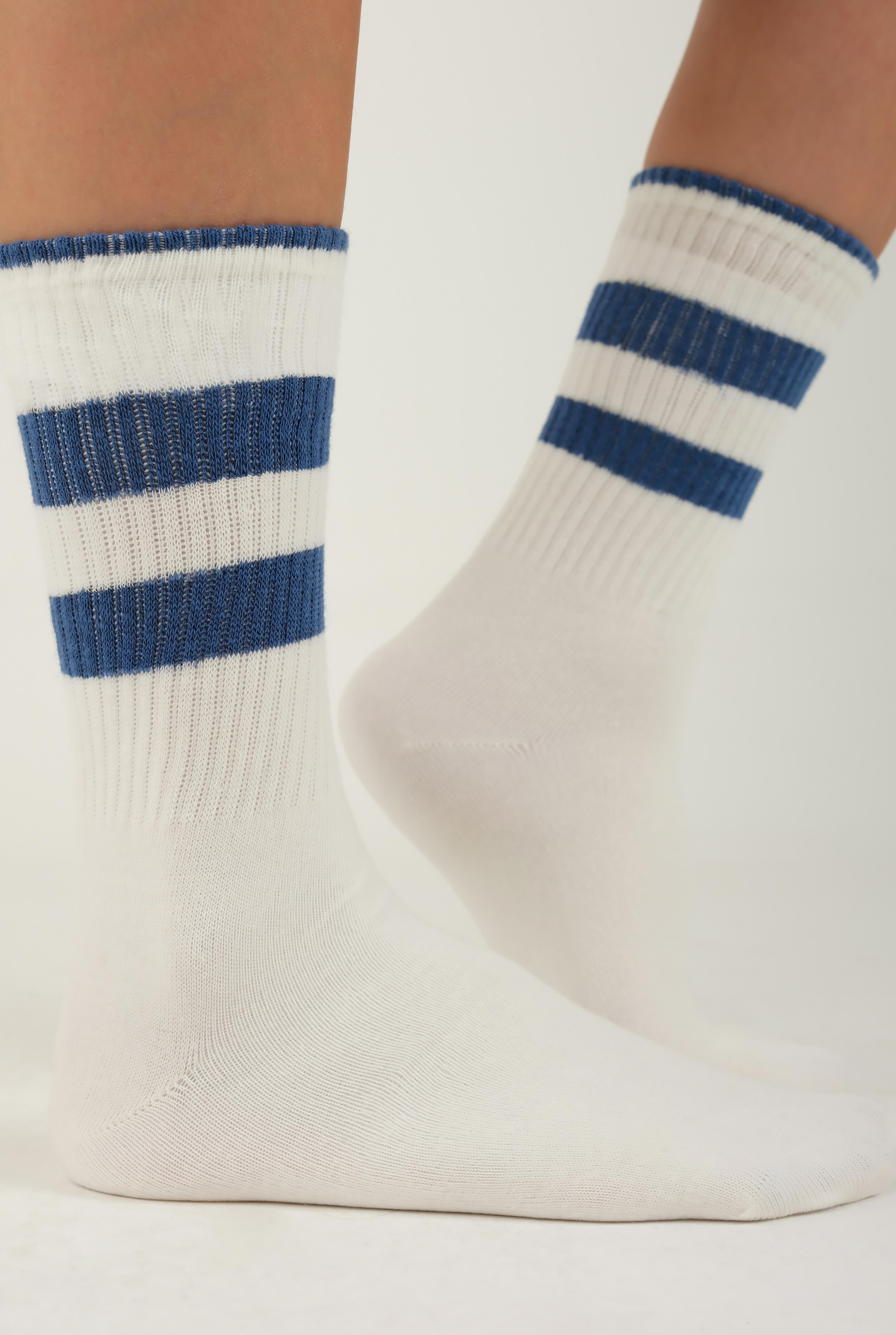 Elastic Brouded Ankle Sock Navy Blue - 3