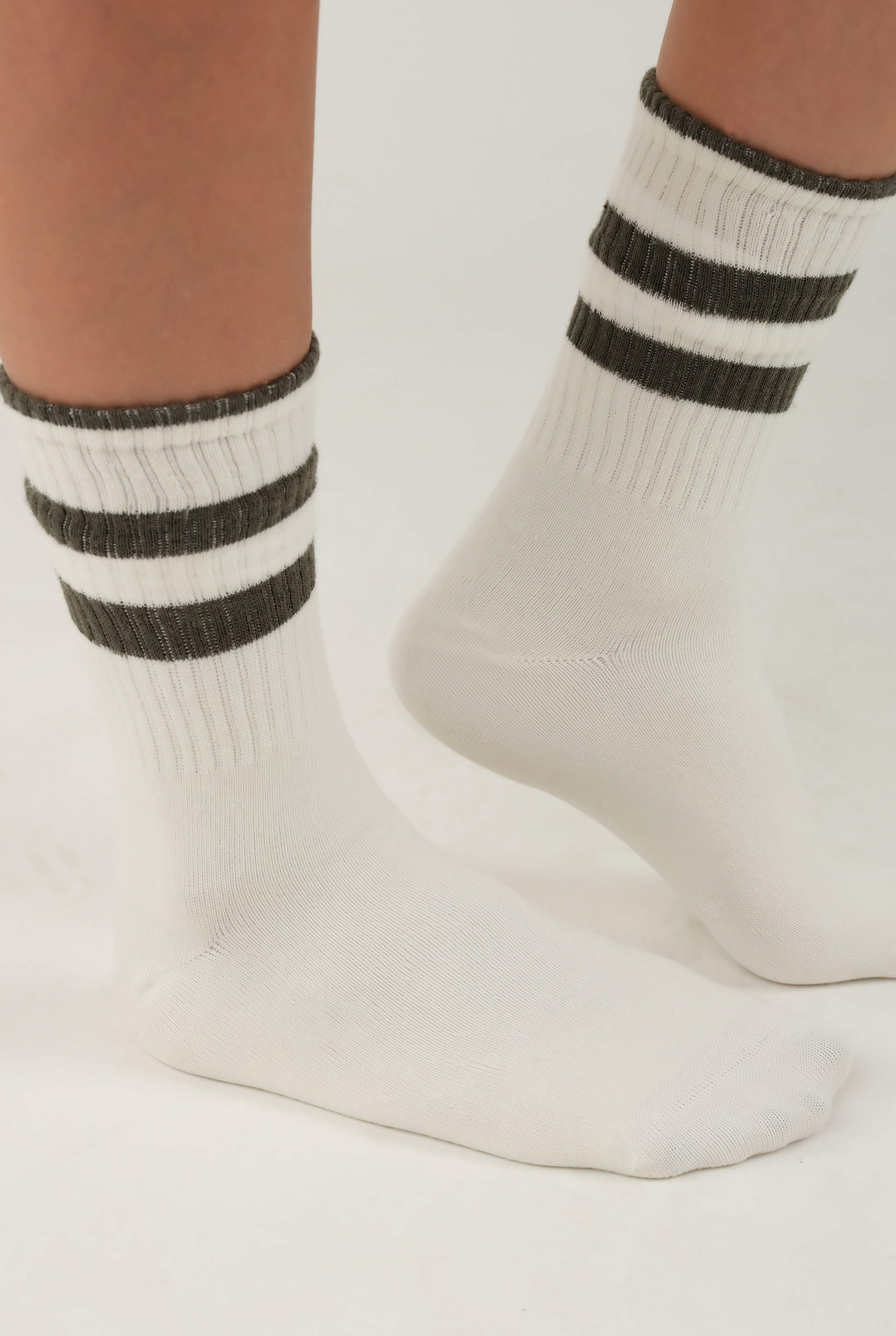 Elastic Brouded Ankle Sock Olive Drab - 3