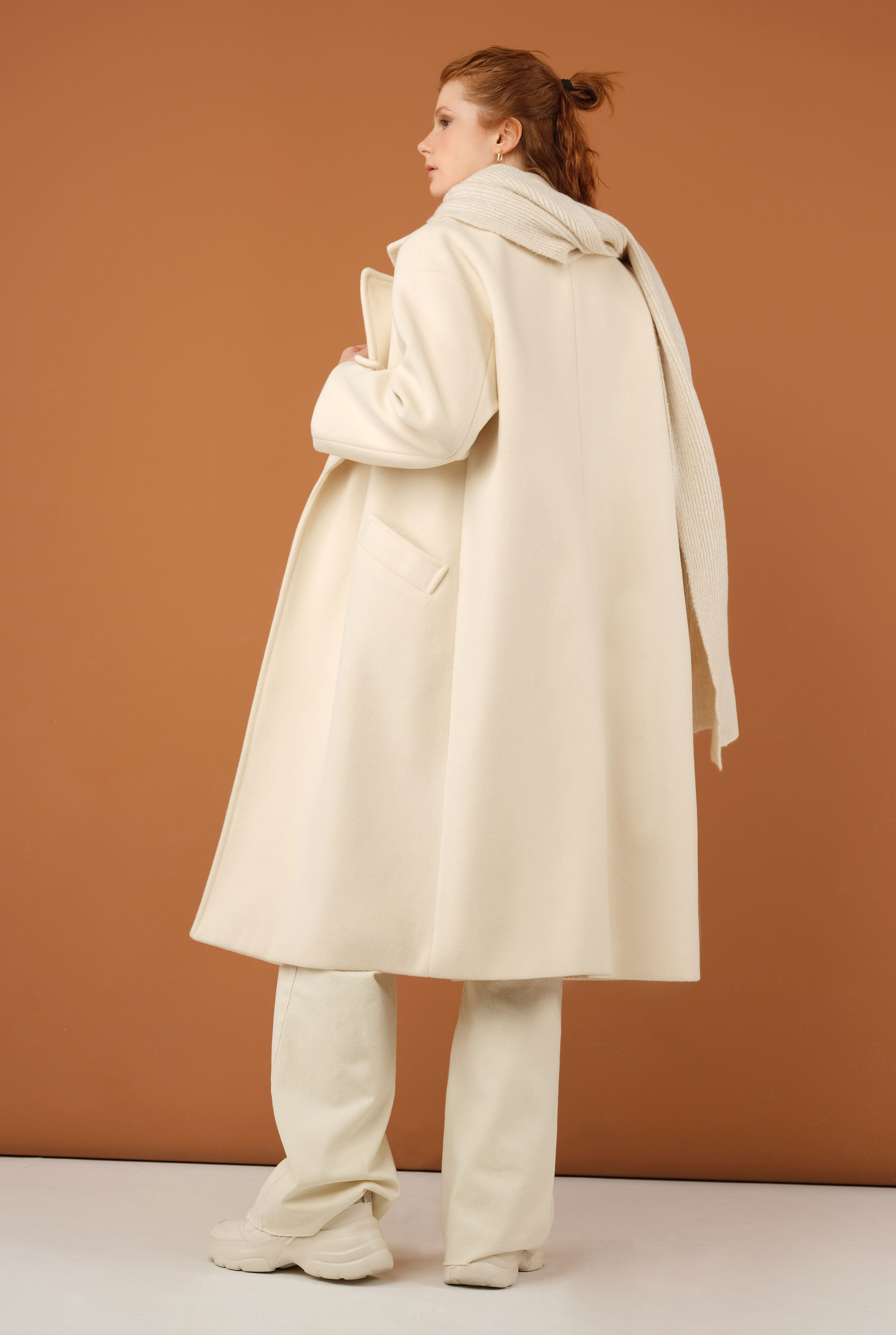 Epaulet Sleeved Coat Ecru - 13