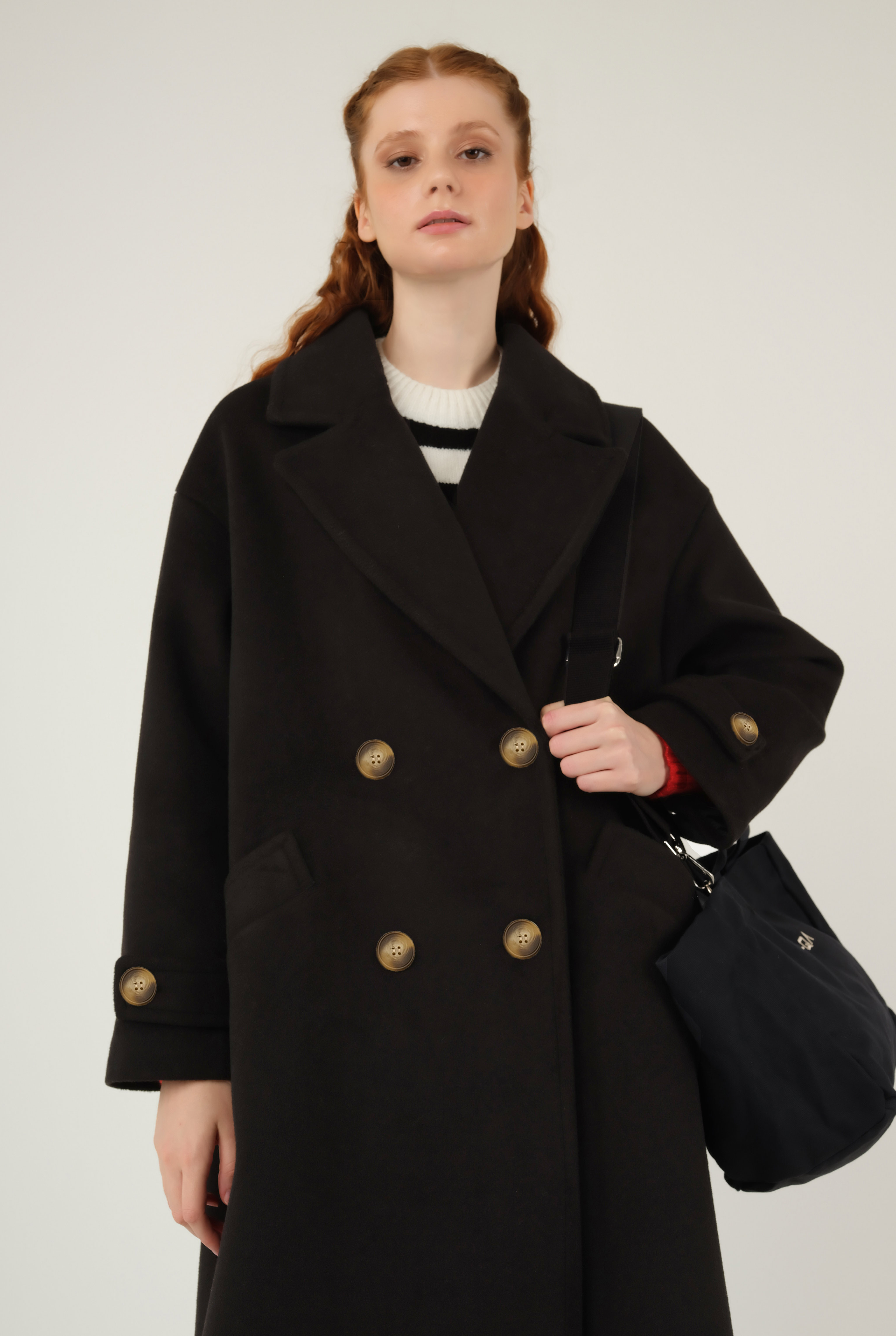 Epaulet Sleeved Coat Black - 7