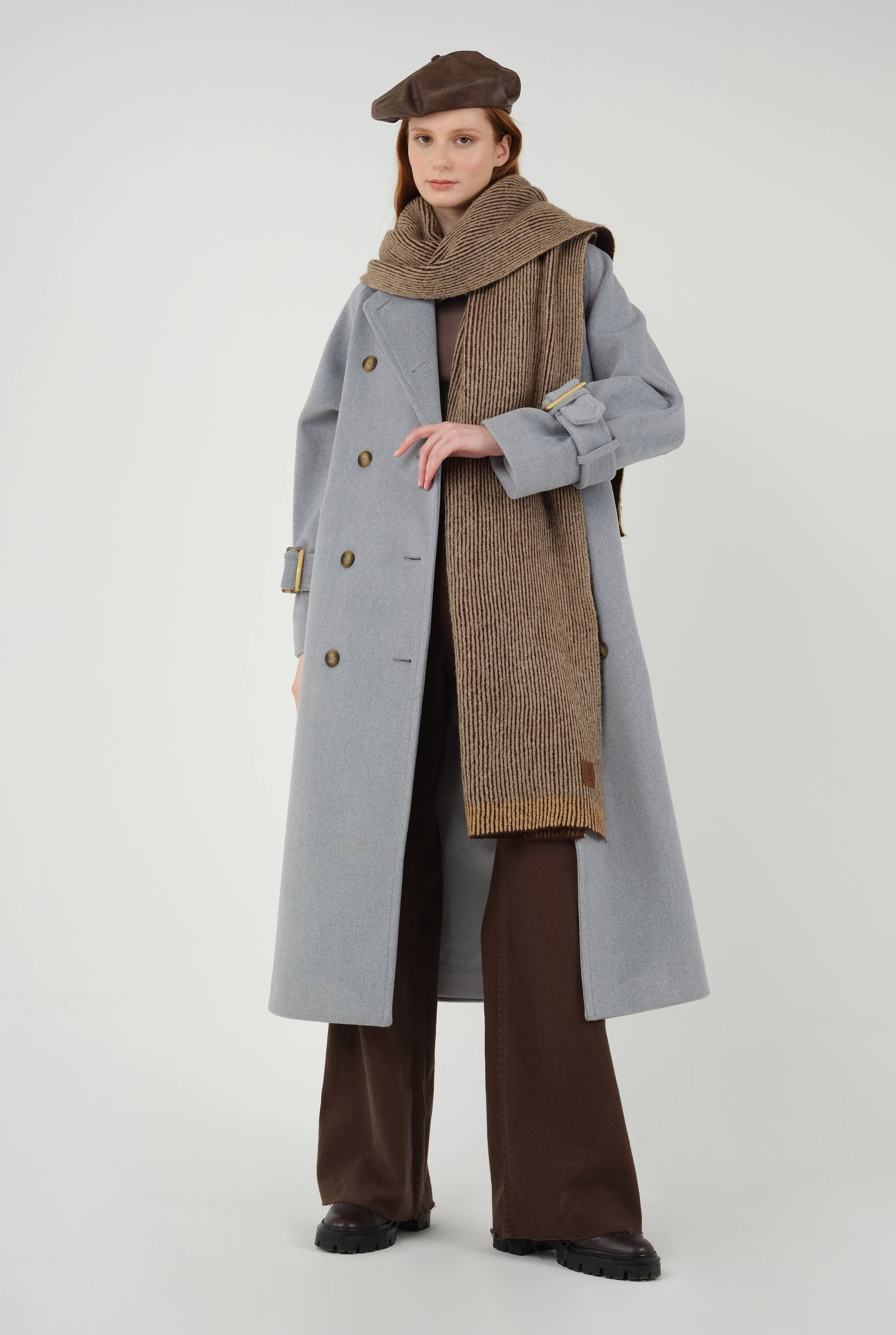 Lond Double Breasted Coat Fume - 6