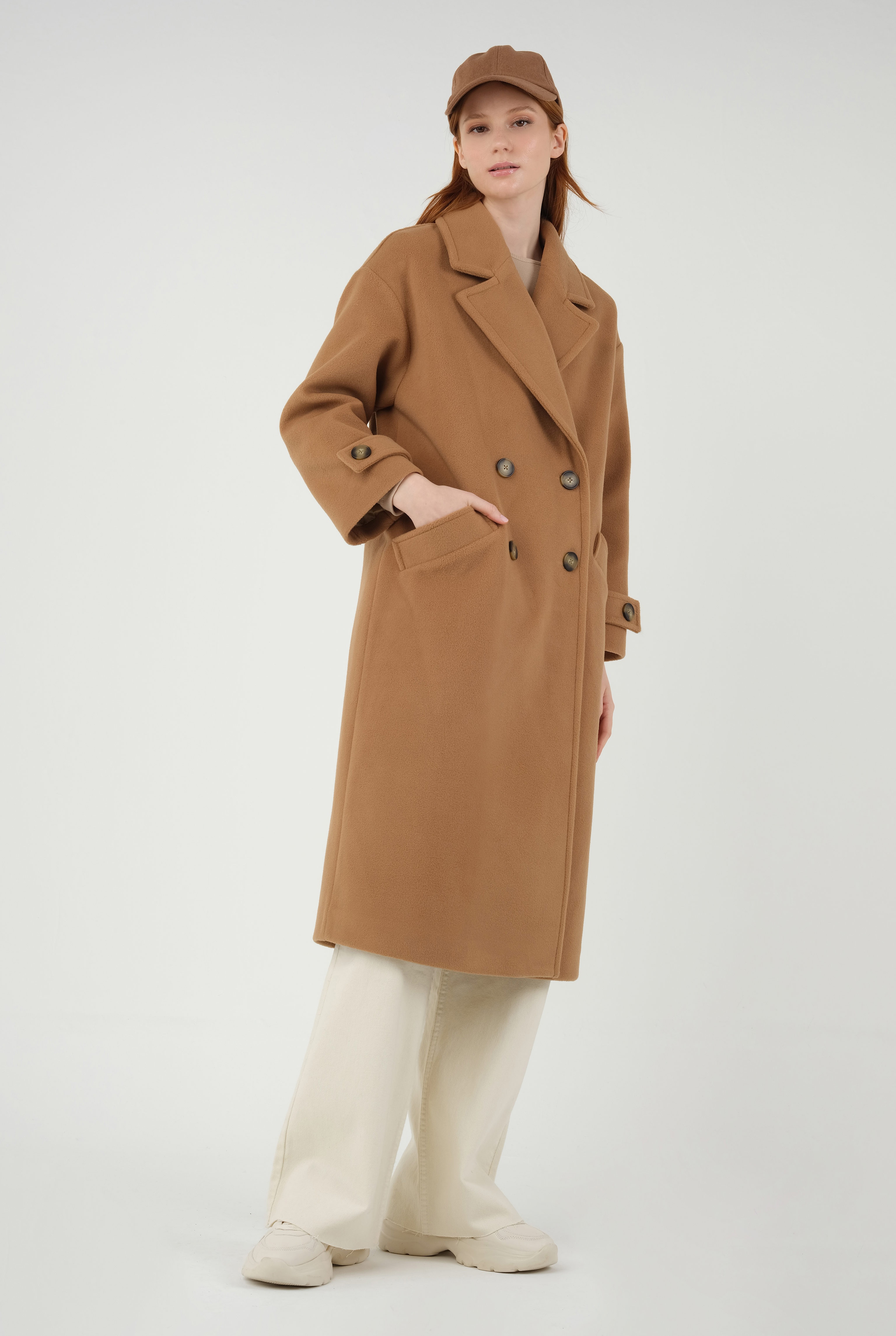 Epaulet Sleeved Coat Camel - 4