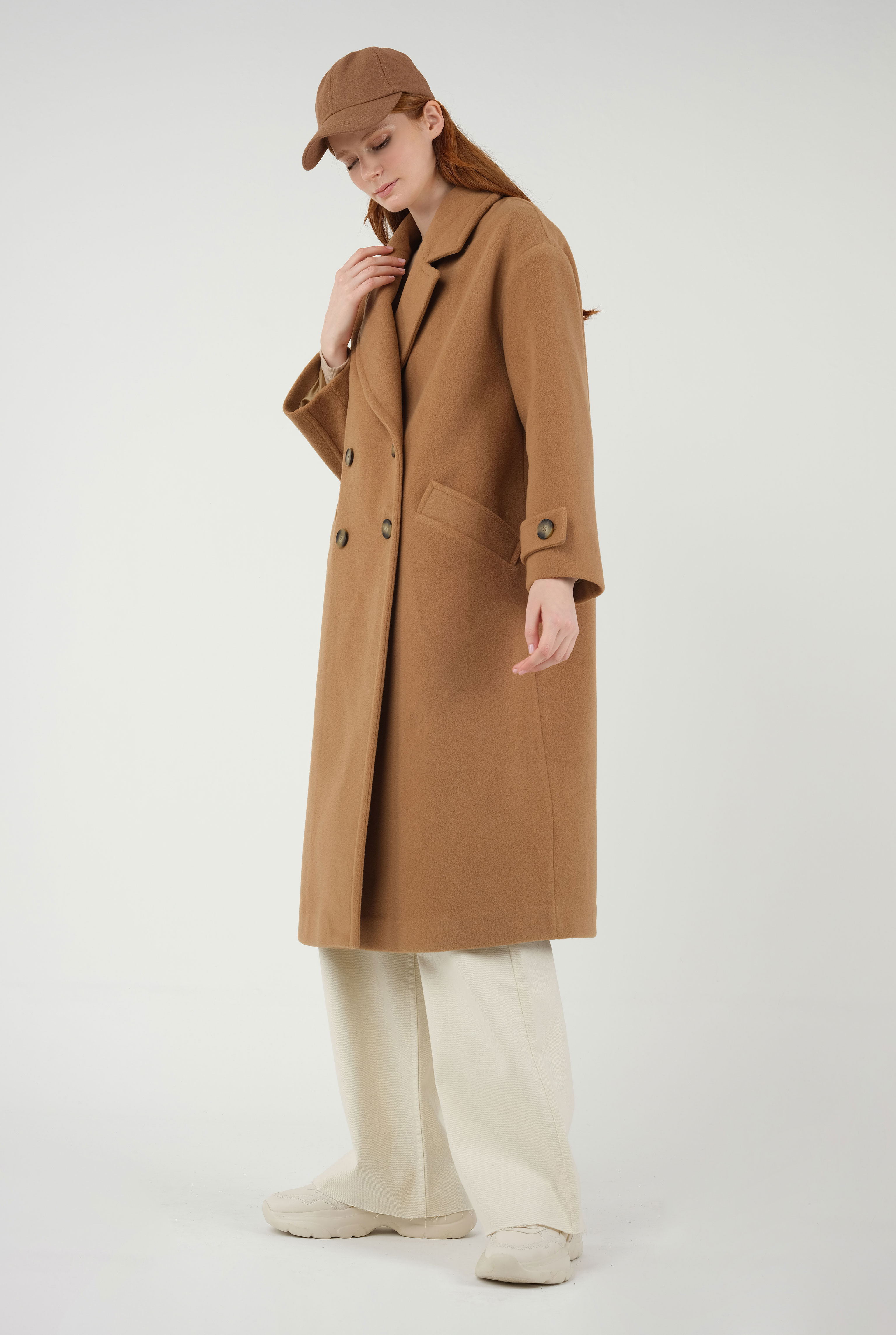 Epaulet Sleeved Coat Camel - 5