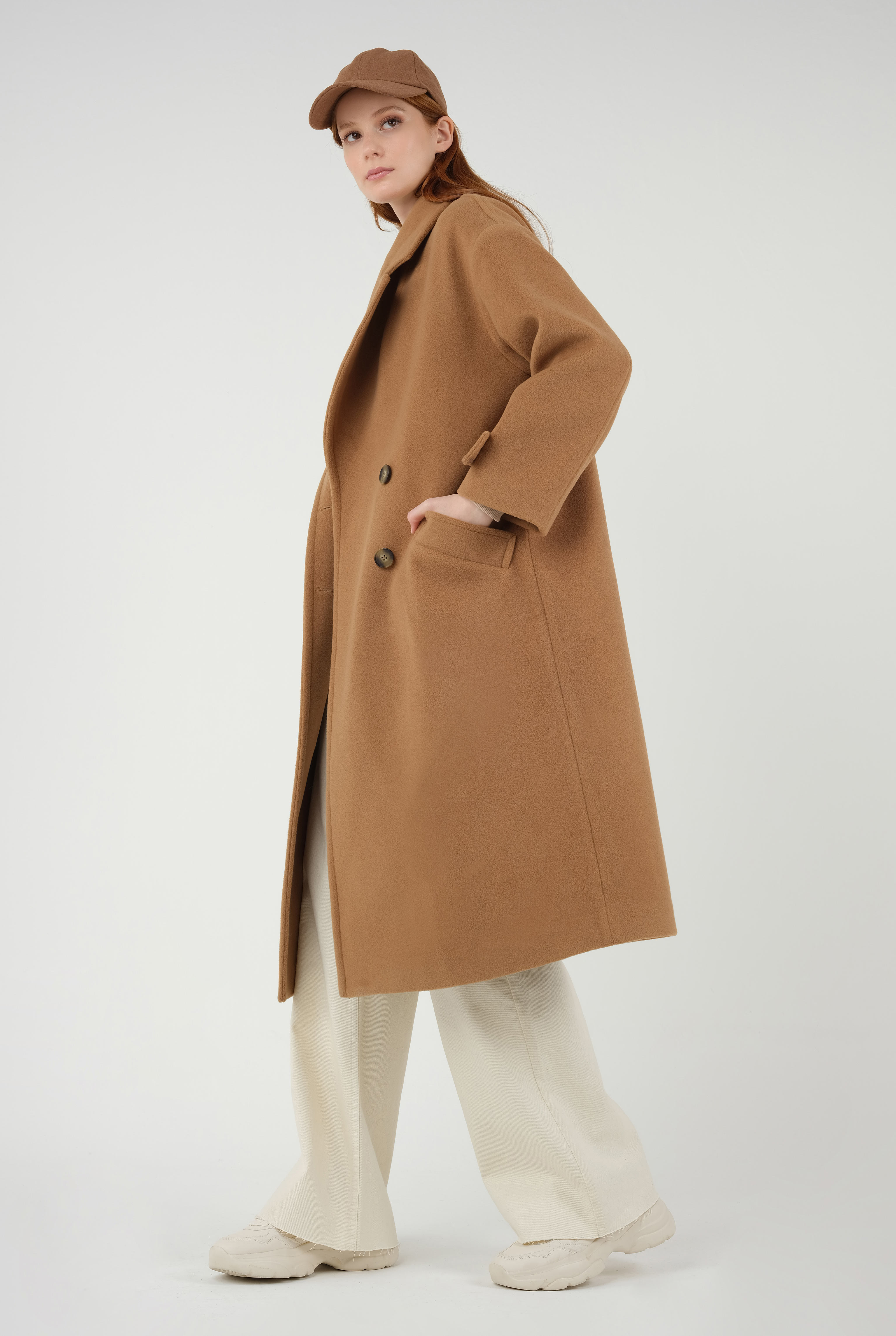 Epaulet Sleeved Coat Camel - 6