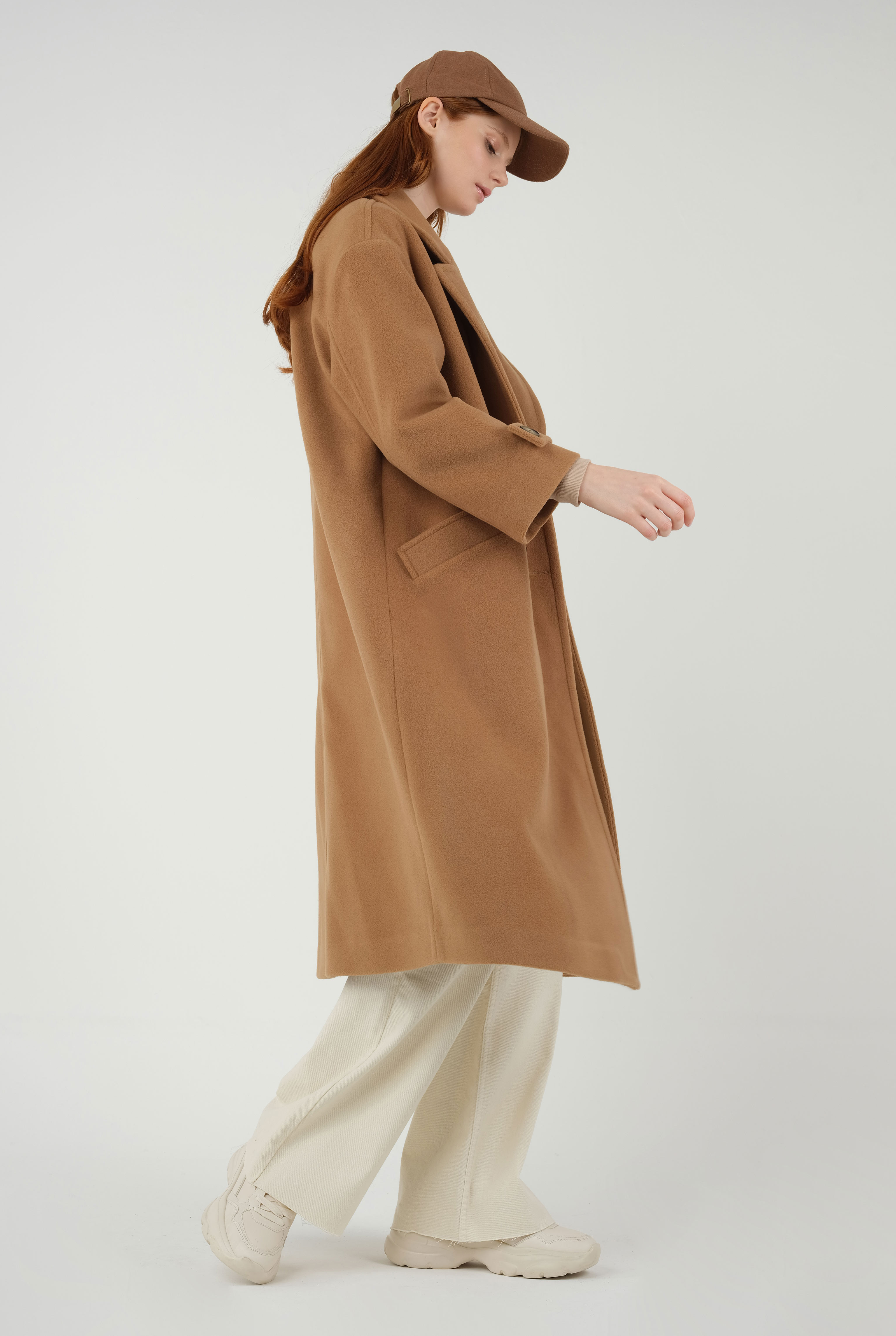 Epaulet Sleeved Coat Camel - 7