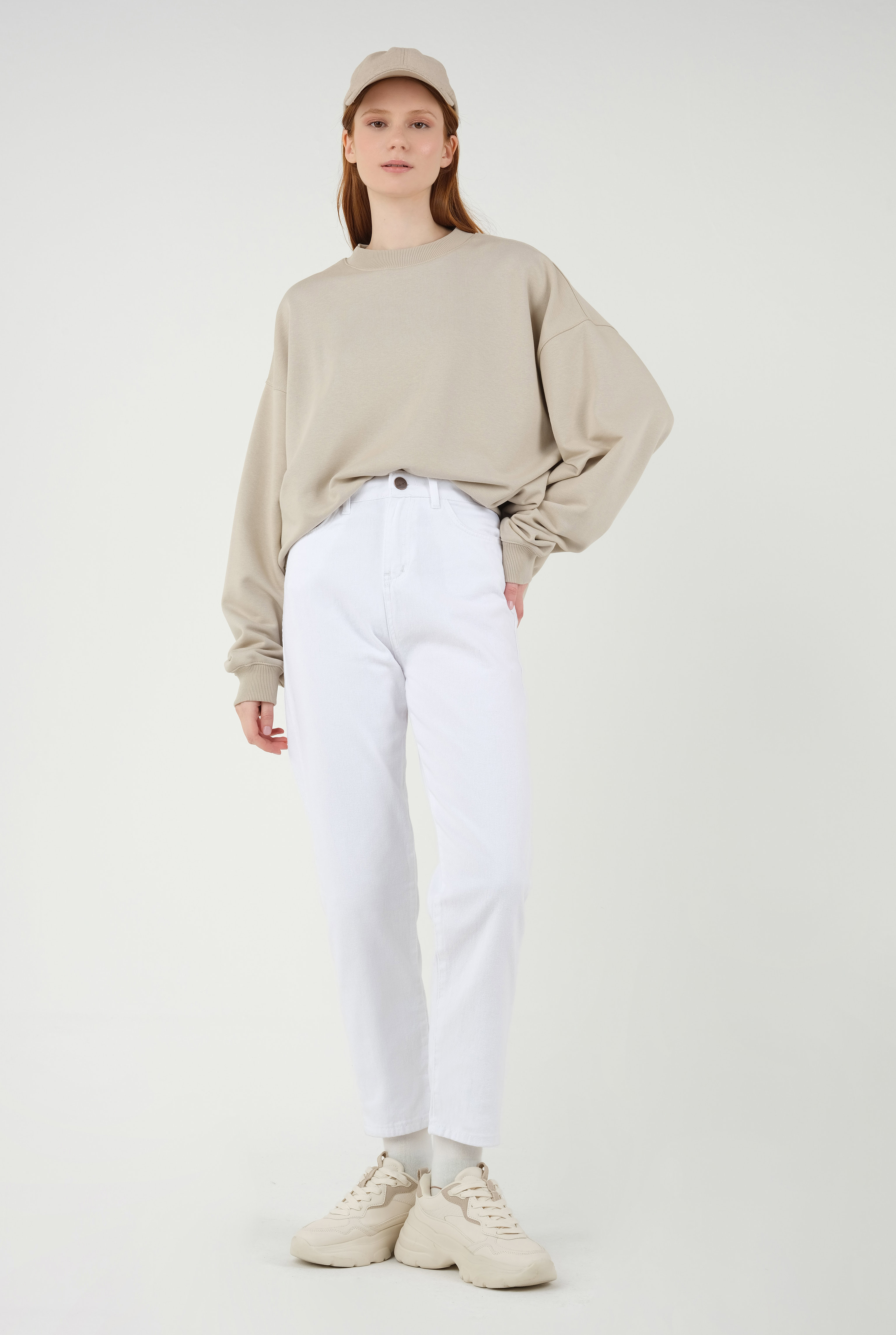Mom Comfort Jean White - 5