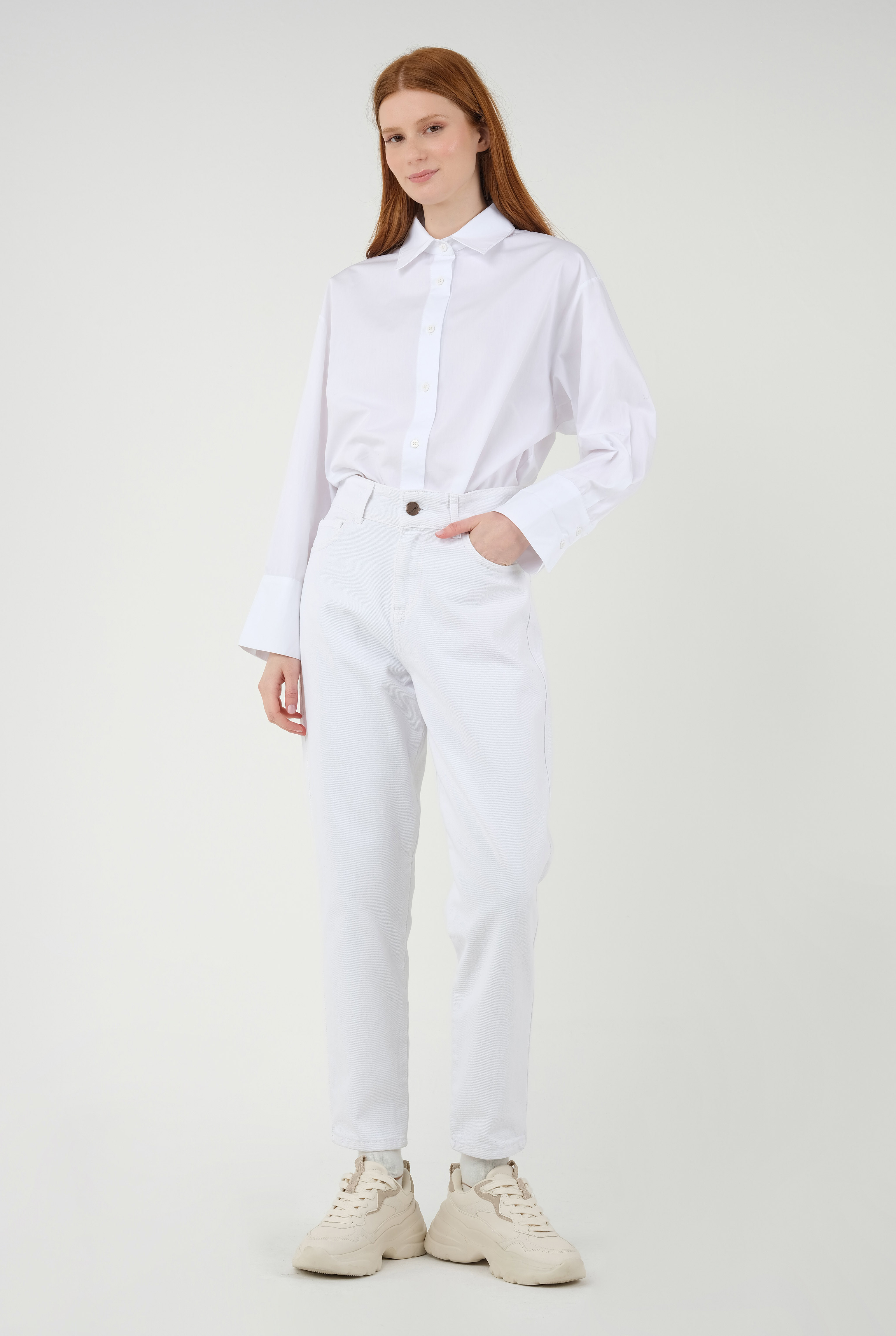 High Waist Balloon Jean White - 3