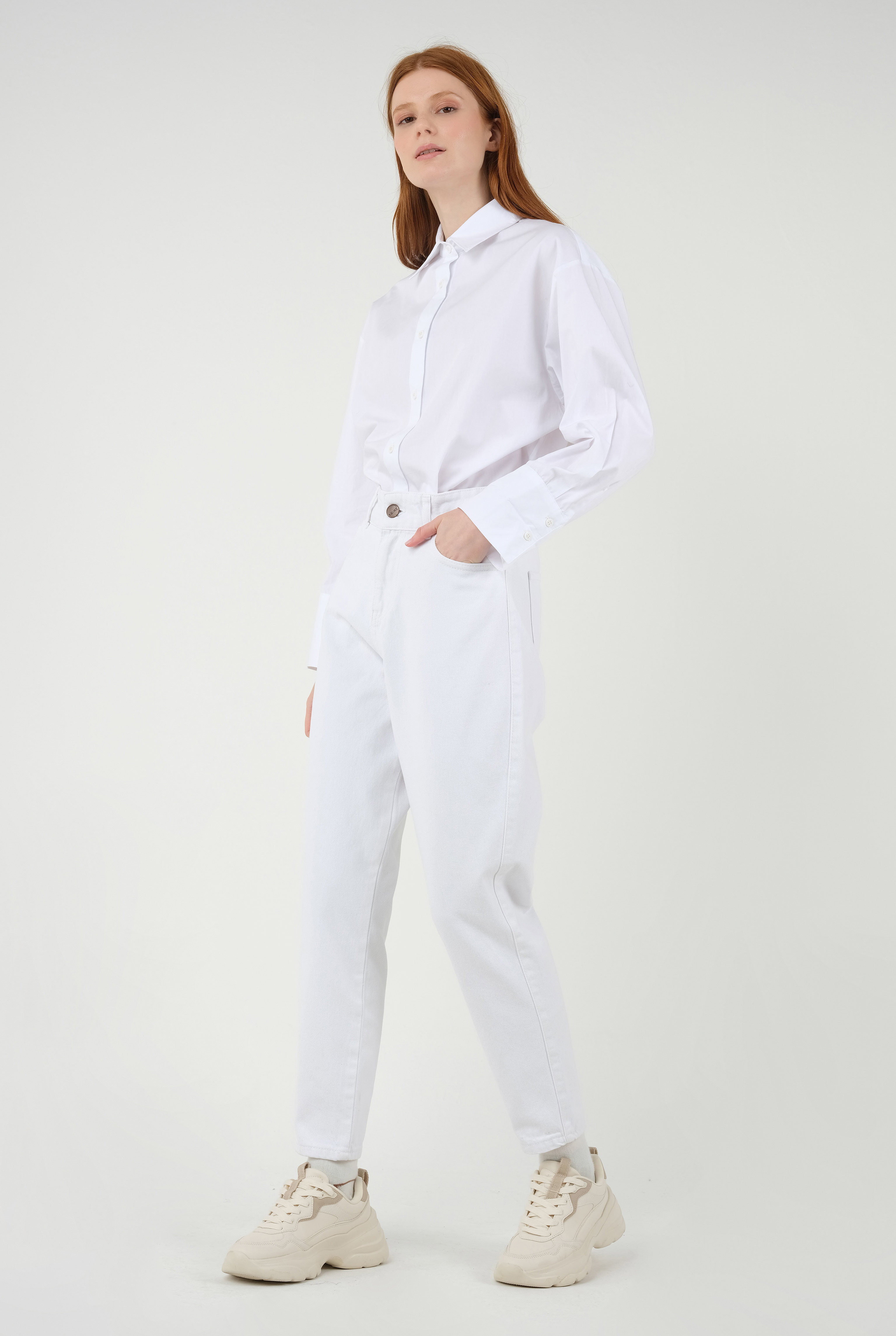 High Waist Balloon Jean White - 4