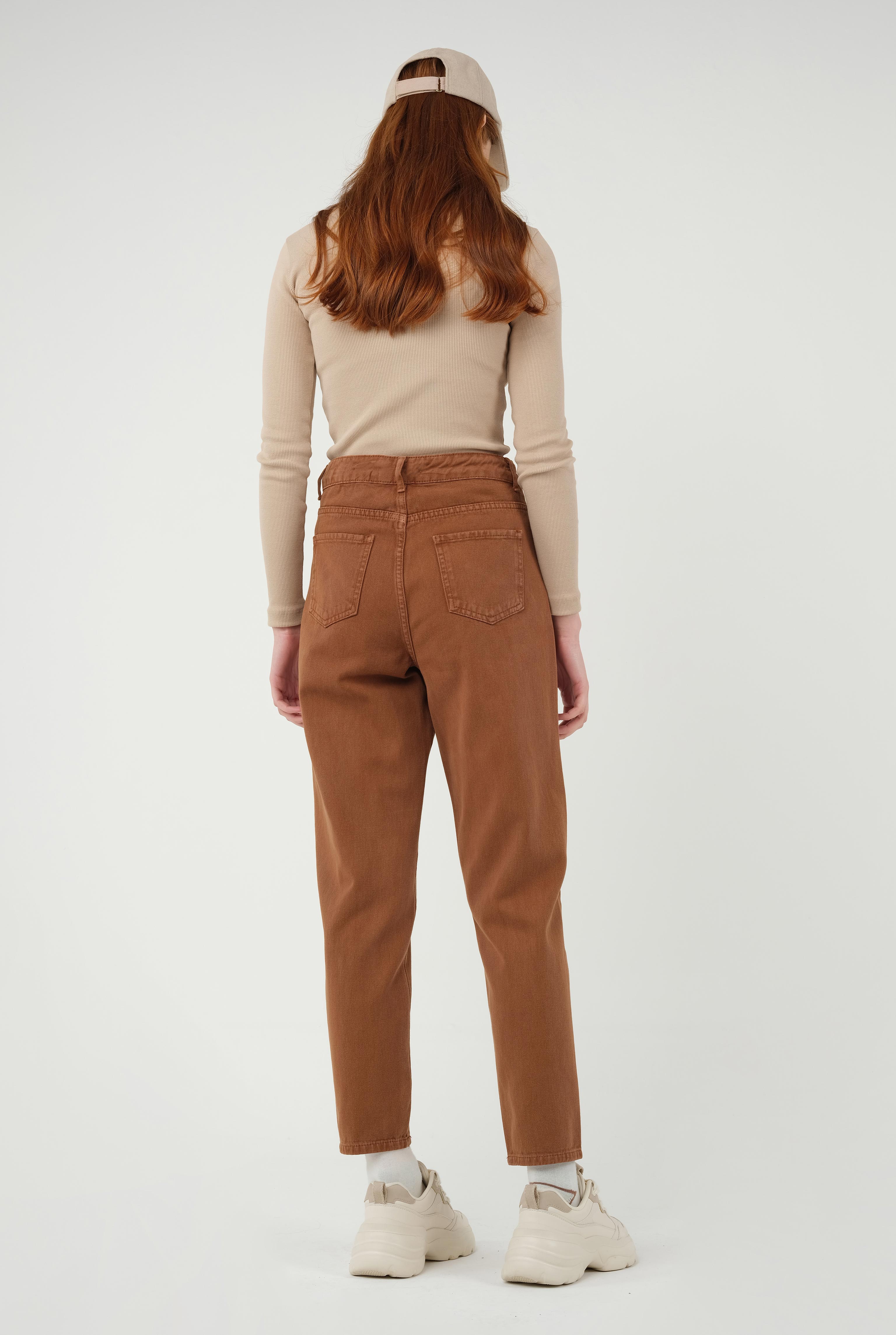 High Waist Balloon Jean Mummy Brown - 2