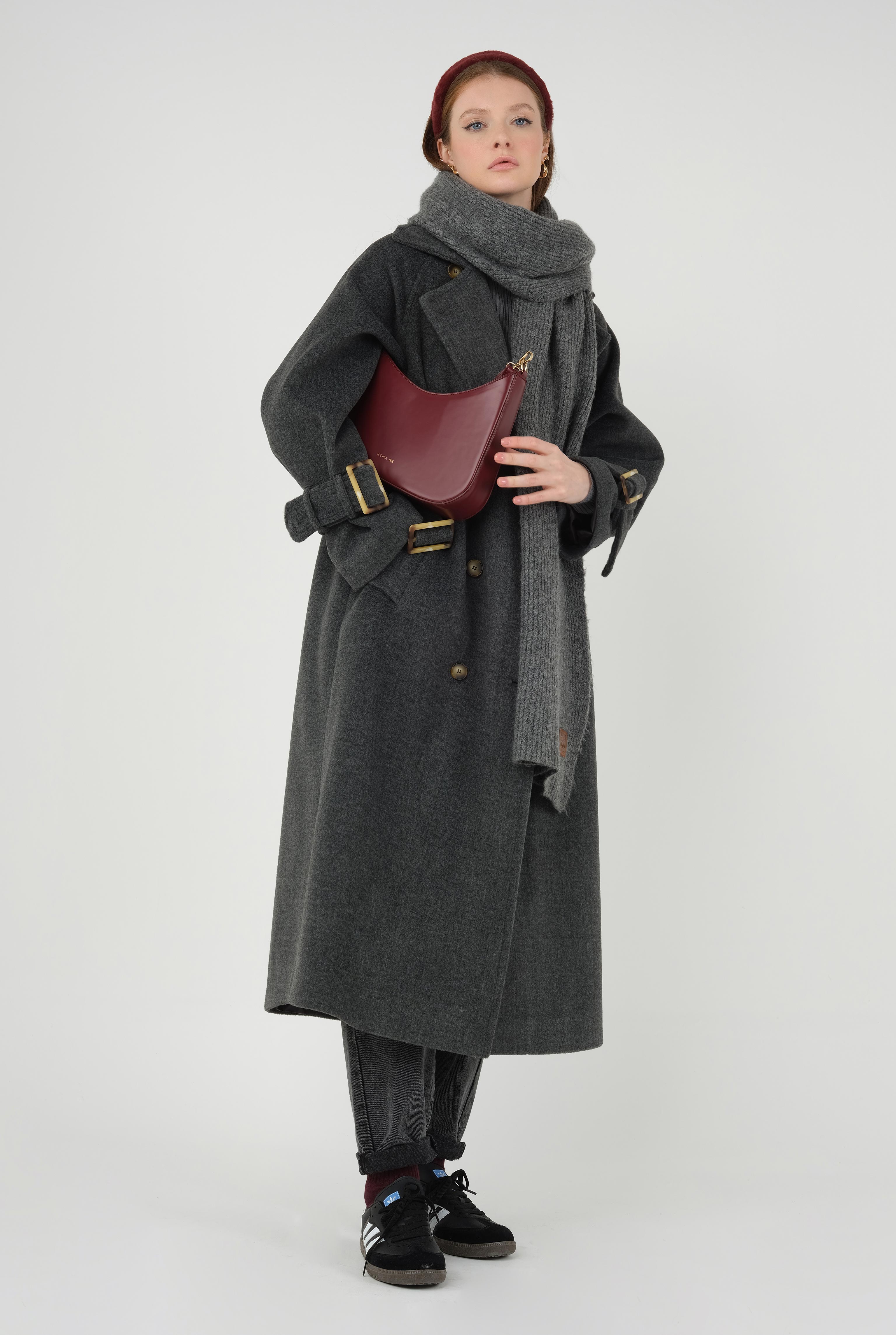 Lond Double Breasted Coat Anthracite - 9