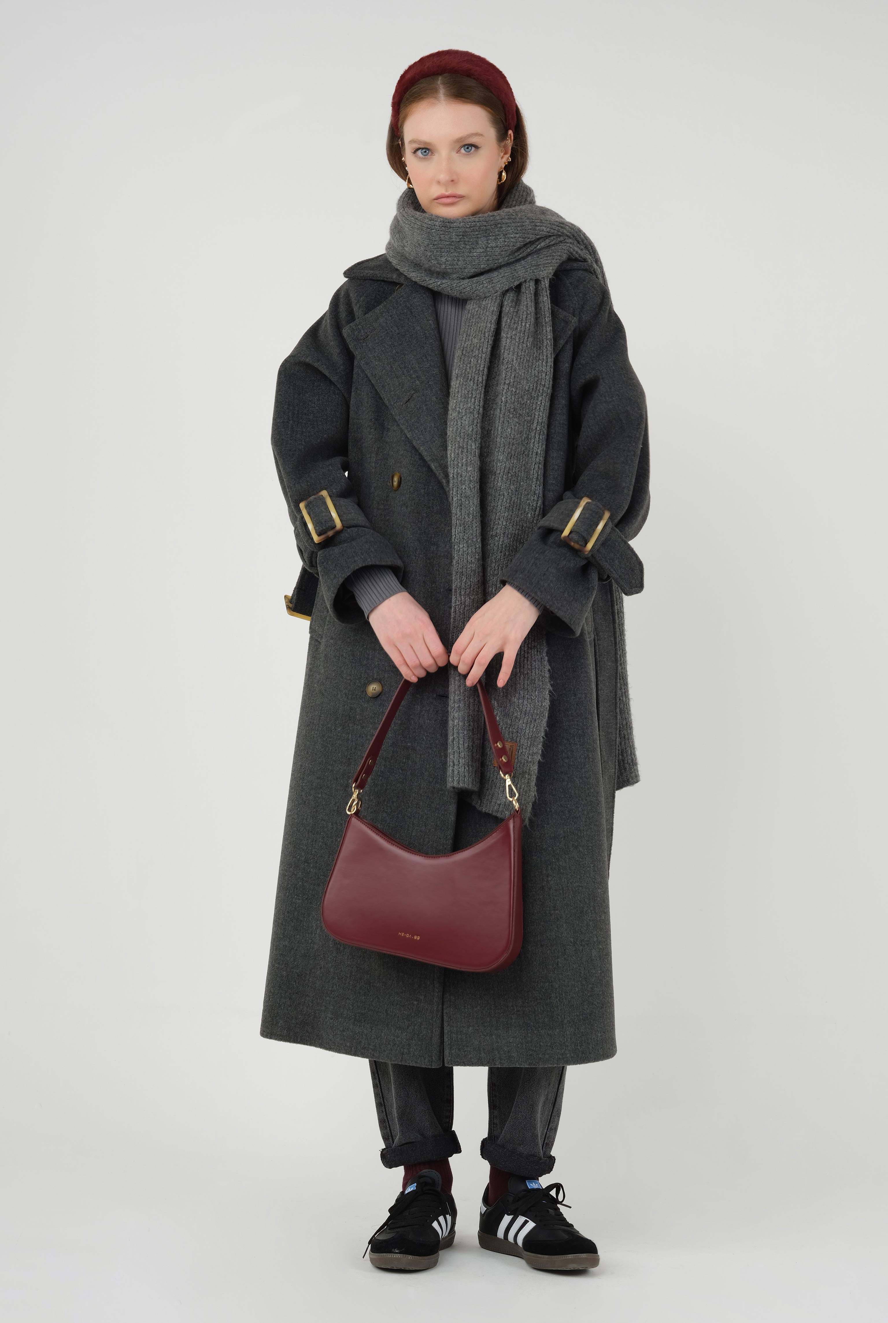 Lond Double Breasted Coat Anthracite - 11