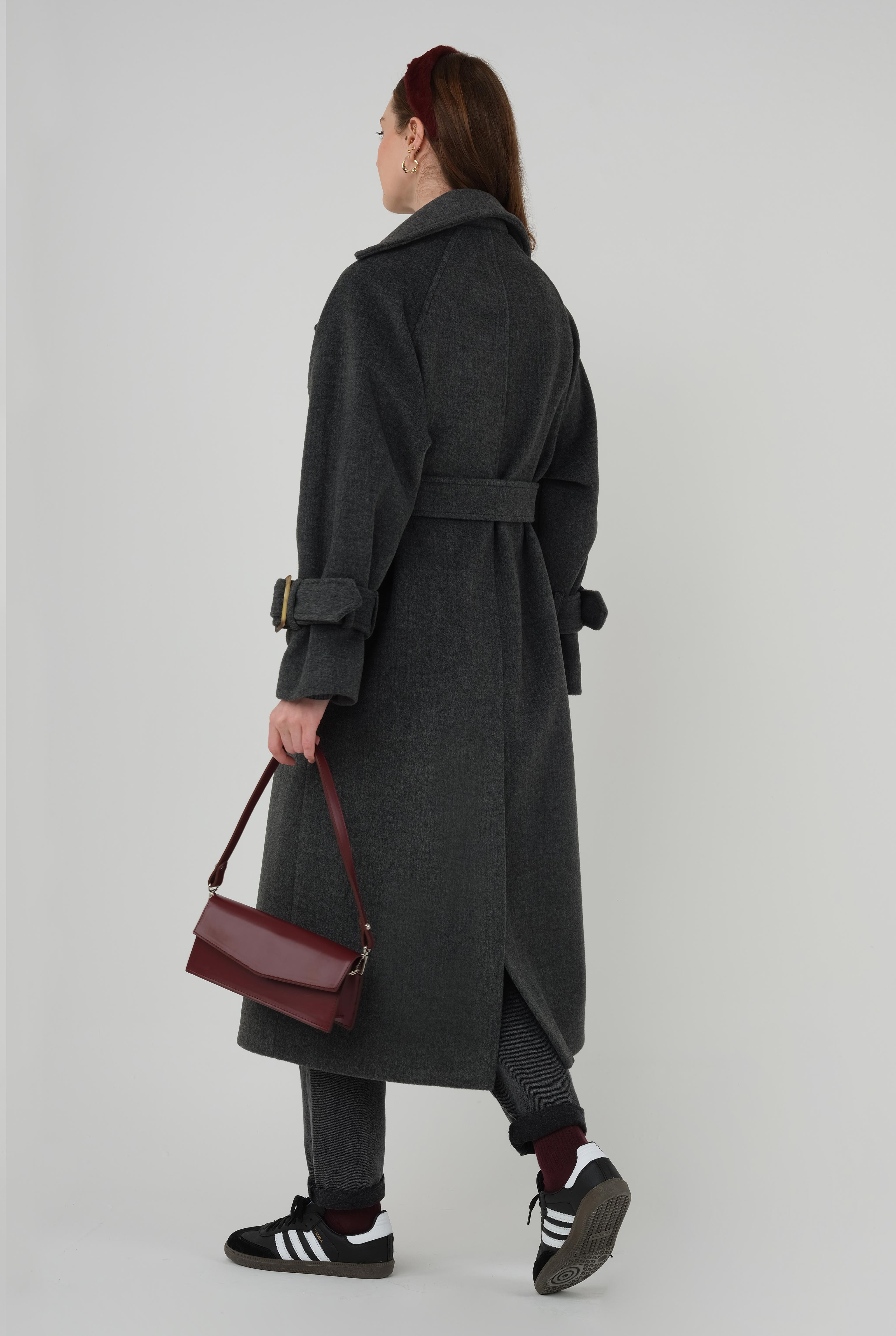Lond Double Breasted Coat Anthracite - 12