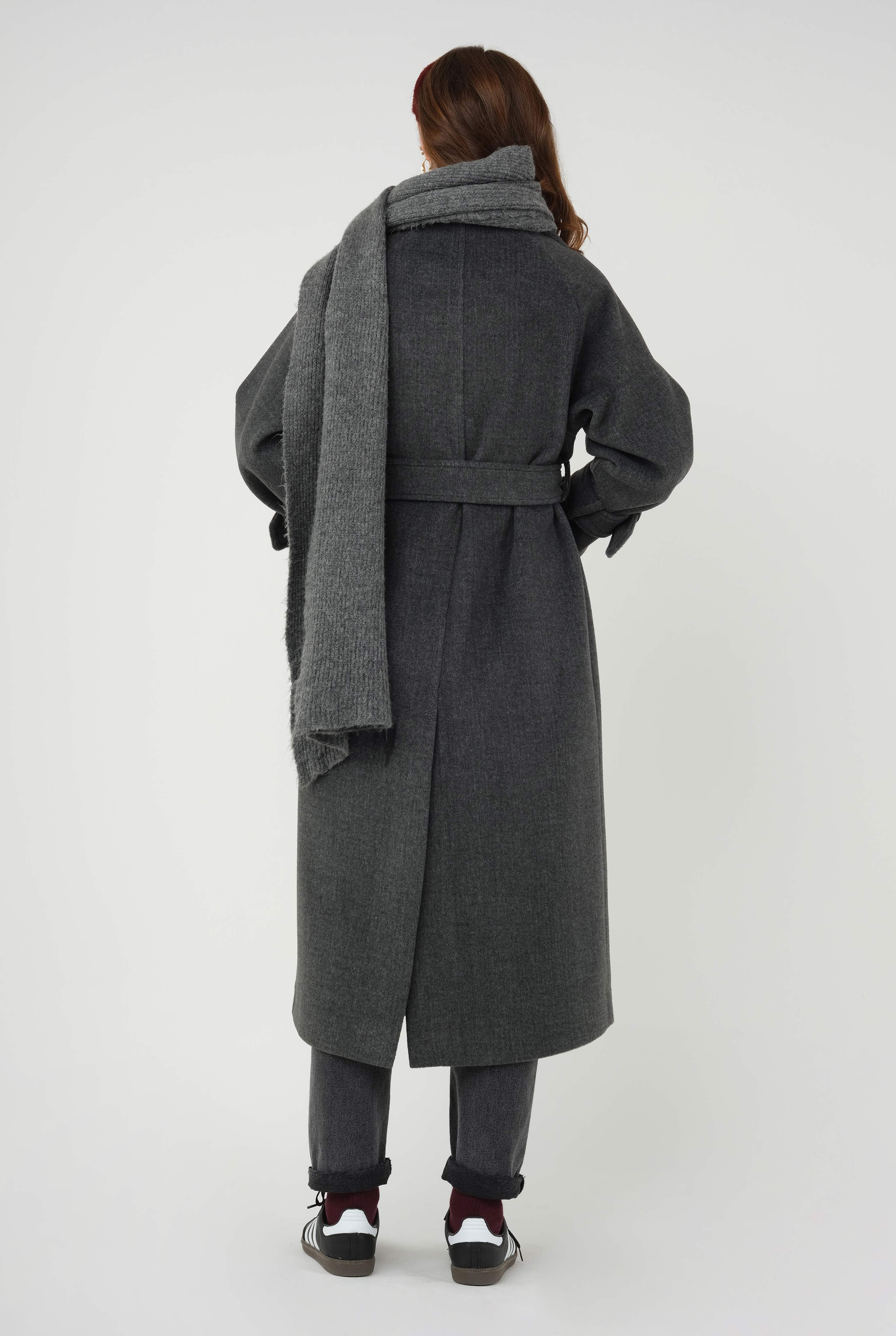 Lond Double Breasted Coat Anthracite - 8