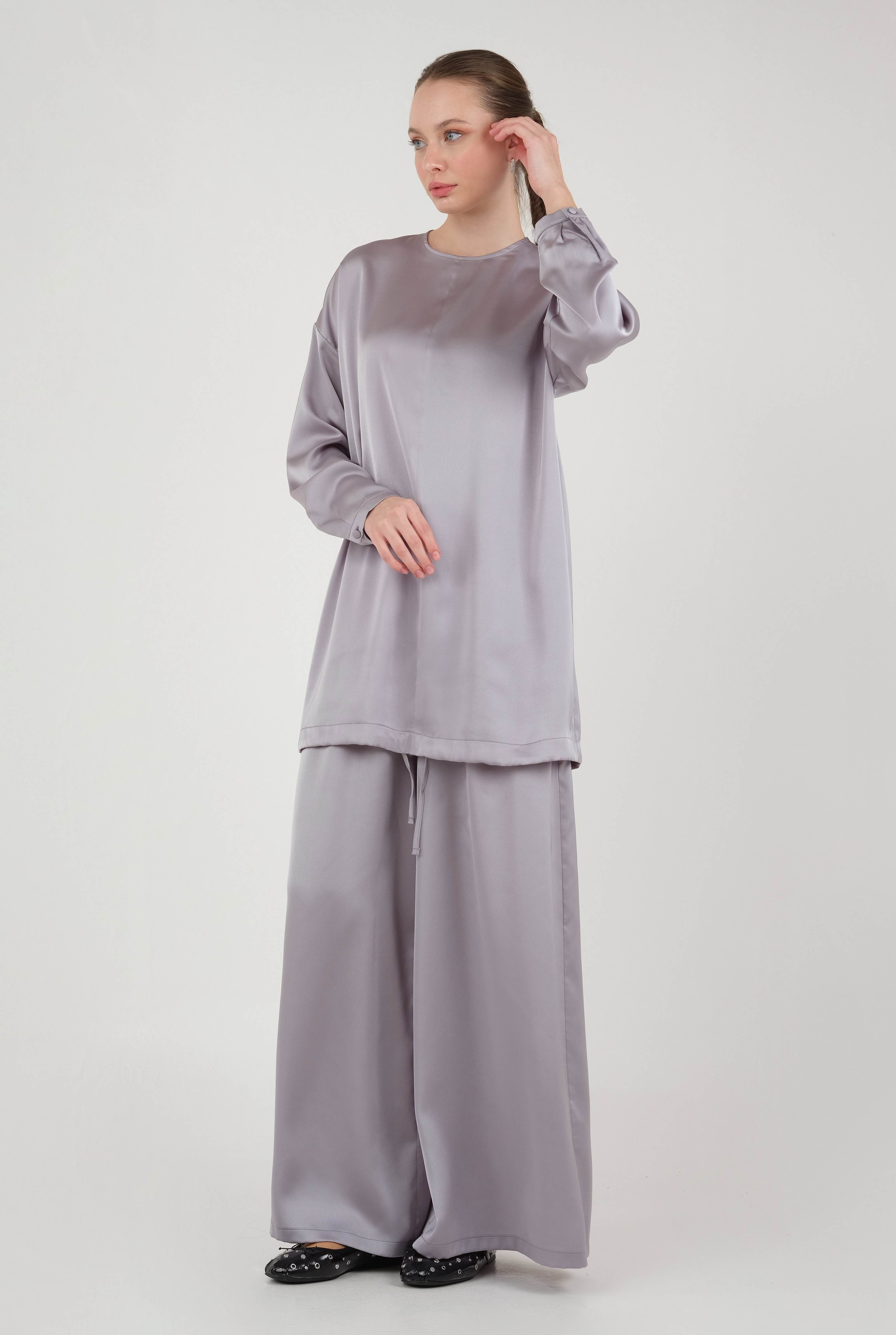 Basic Satin Set Gray - 1