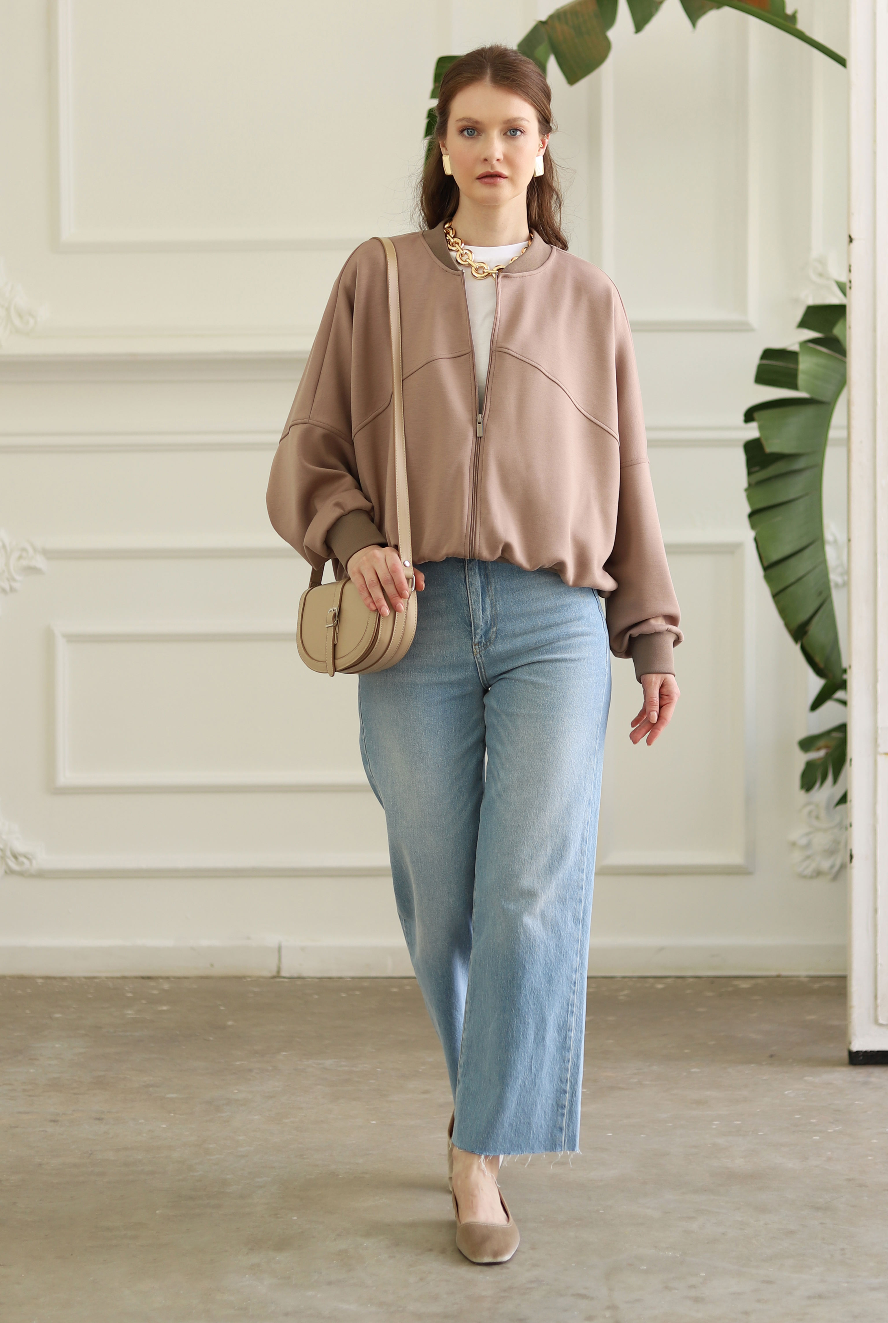Partite Bomber Jacket Sand Beige - 4