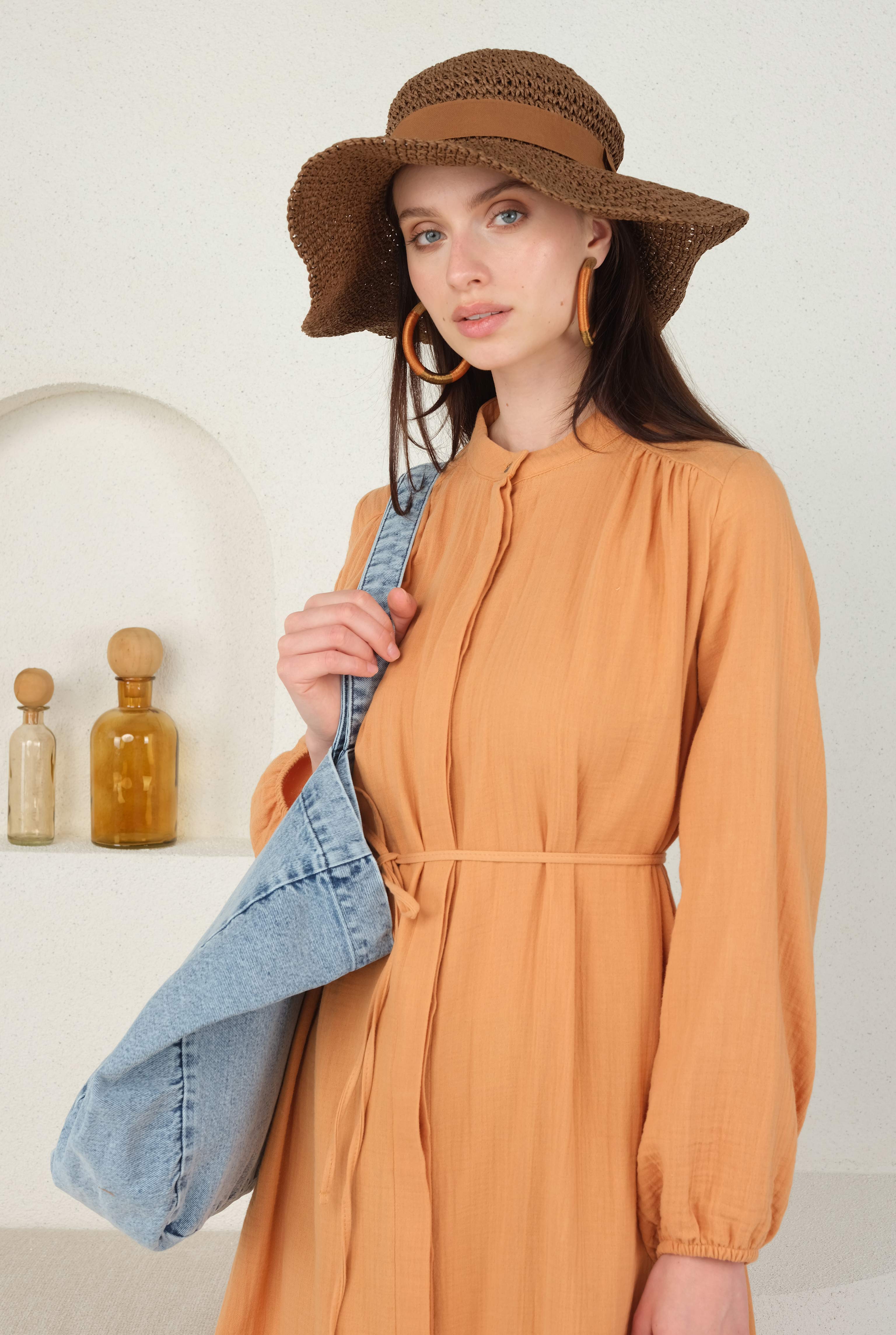 Long Muslin Shirt Salmon - 6