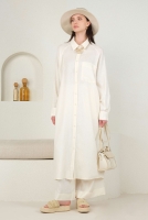 Raglan Sleeve Linen Shirt Ecru 