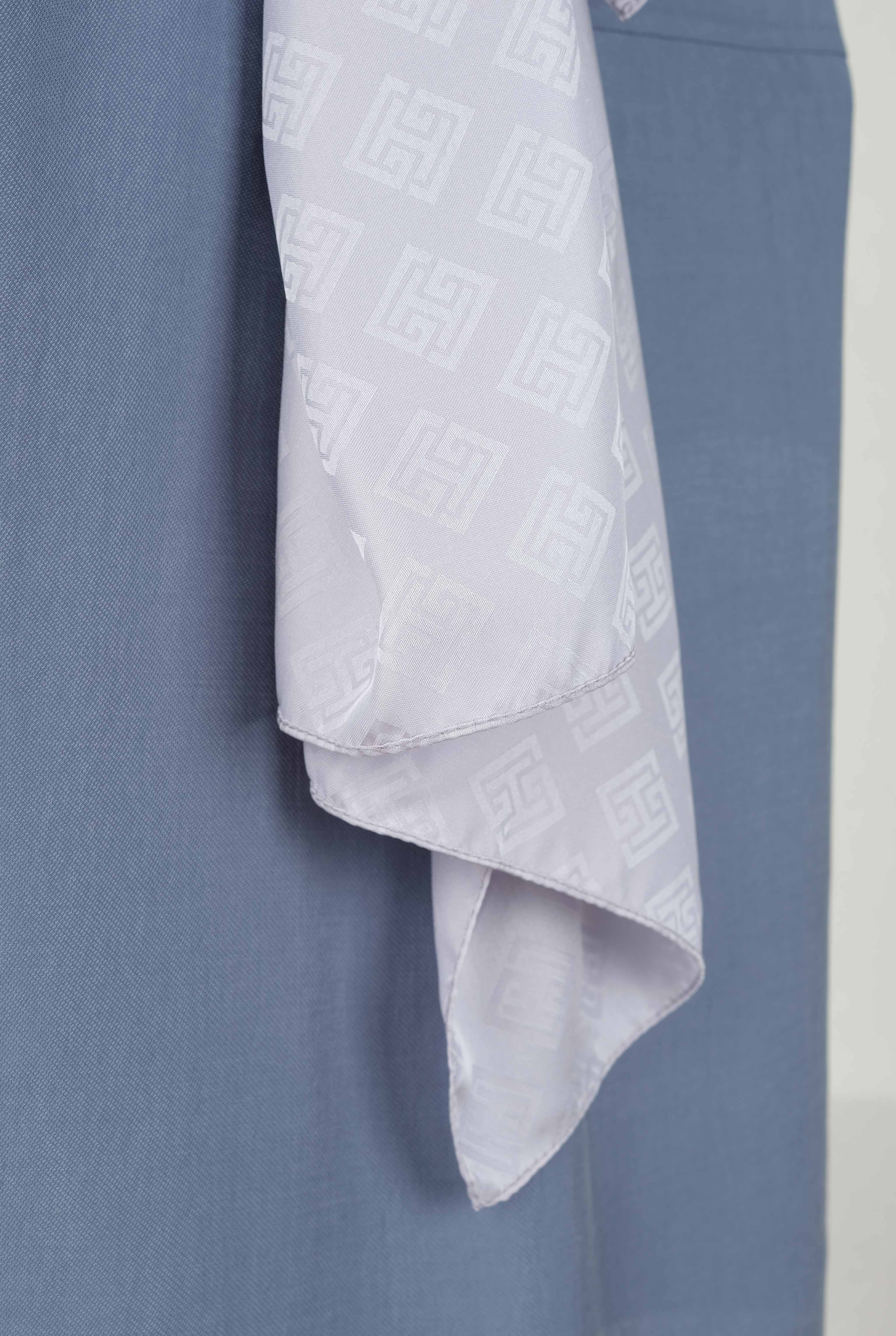 Logo Patterned Jacquard Shawl Light Brume - 3