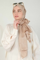 Jou Patterned Jacquard Shawl Light Mocha 