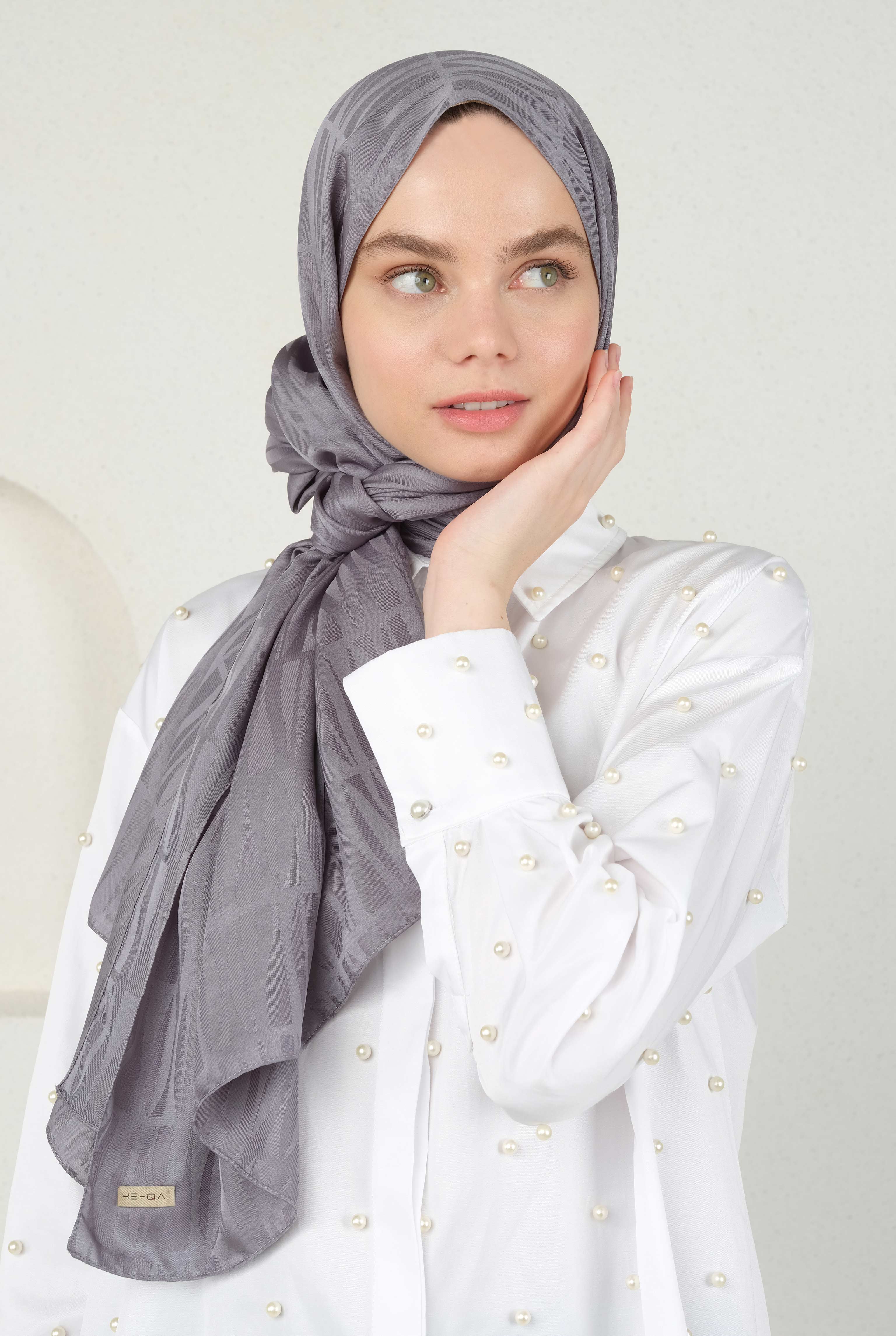 Jou Patterned Jacquard Shawl Brume - 2