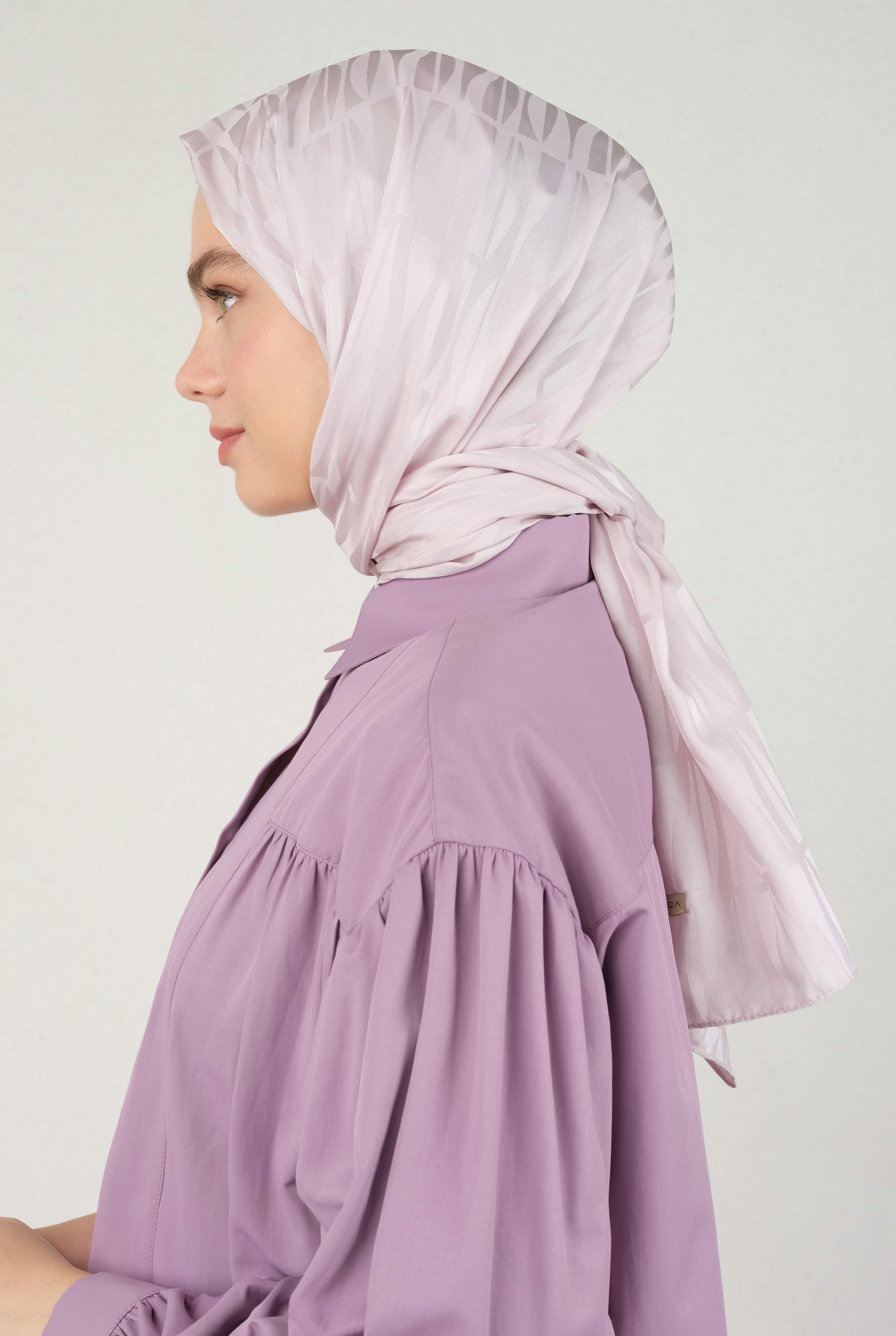 Jou Patterned Jacquard Shawl Soft Violet - 3