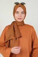 Logo Patterned Jacquard Shawl Chocolate 