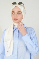 Logo Patterned Jacquard Shawl Bone 