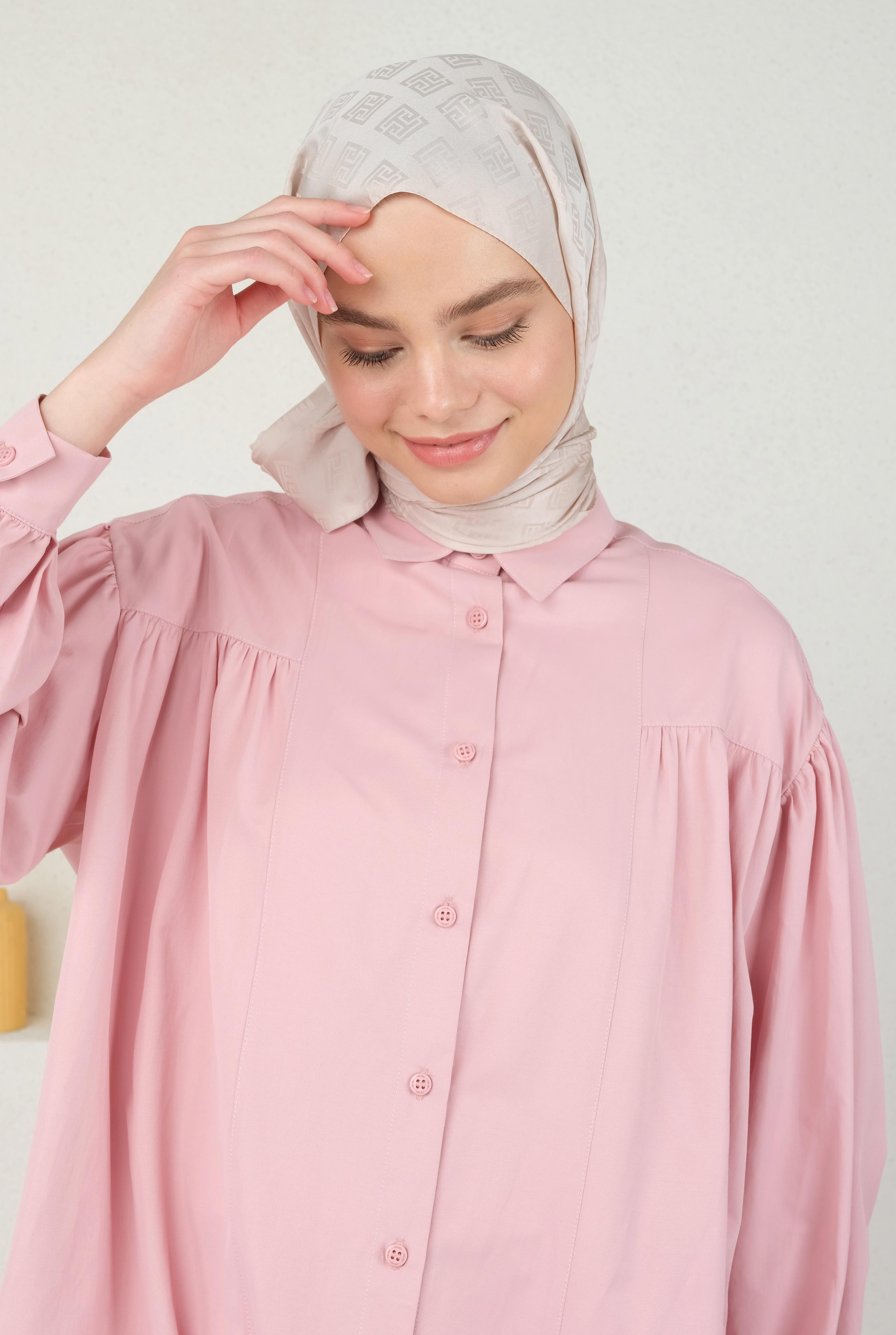 Logo Patterned Jacquard Shawl Powder - 2