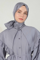 Logo Patterned Jacquard Shawl Brume 