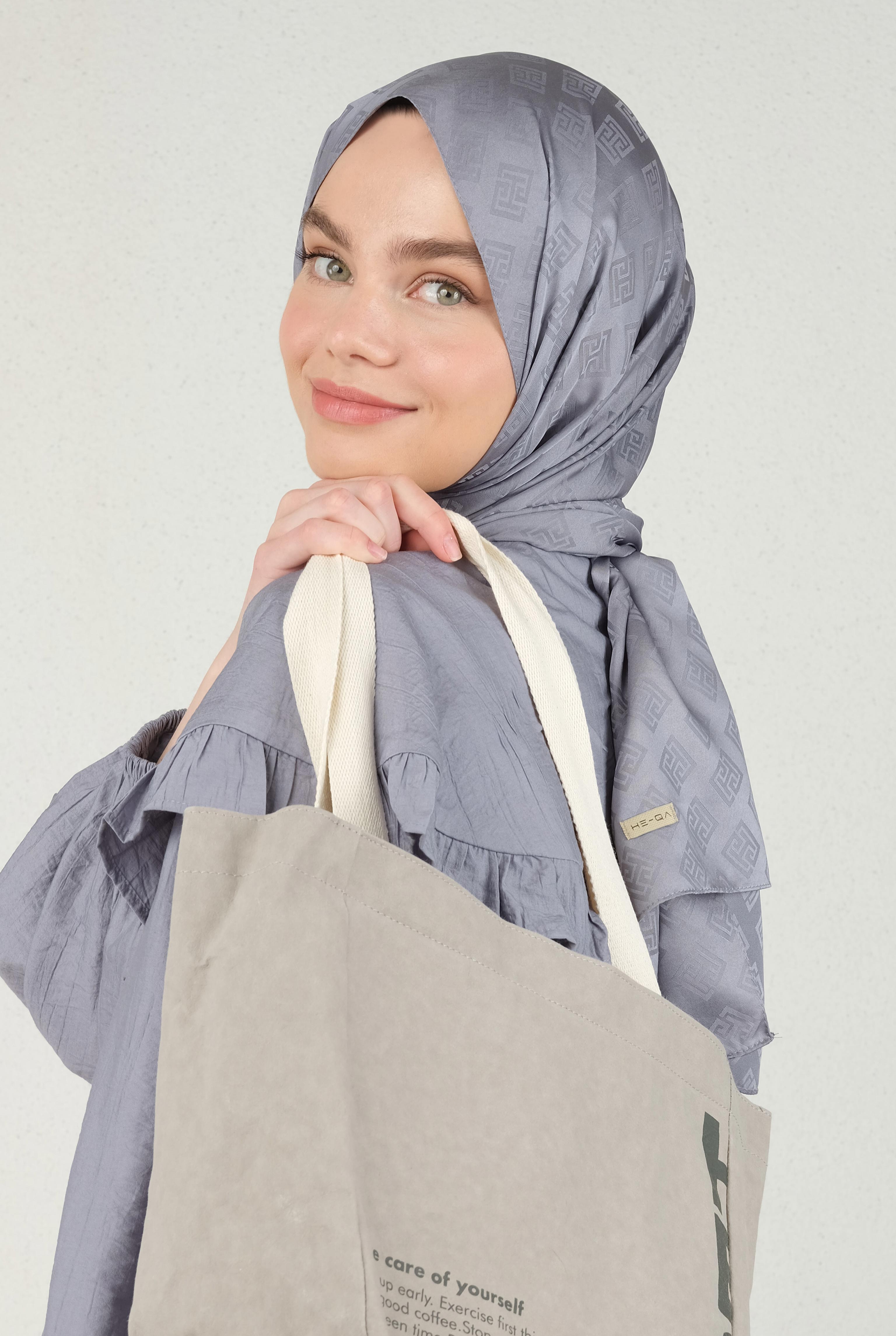 Logo Patterned Jacquard Shawl Brume - 3